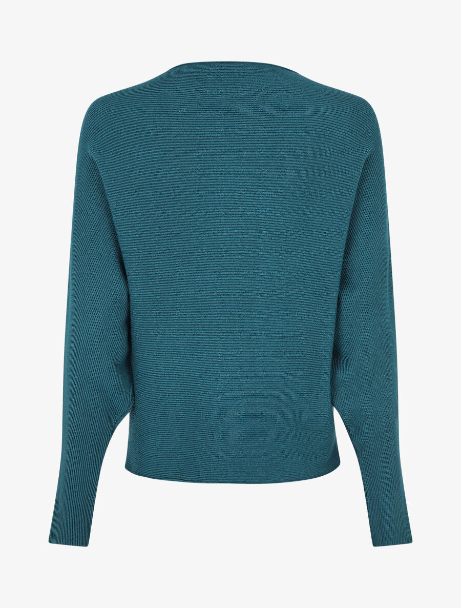 Pull col bateau ajusté - Bleu canard - 2