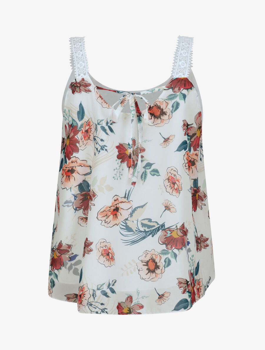Top en voile imprimé fleurs d&