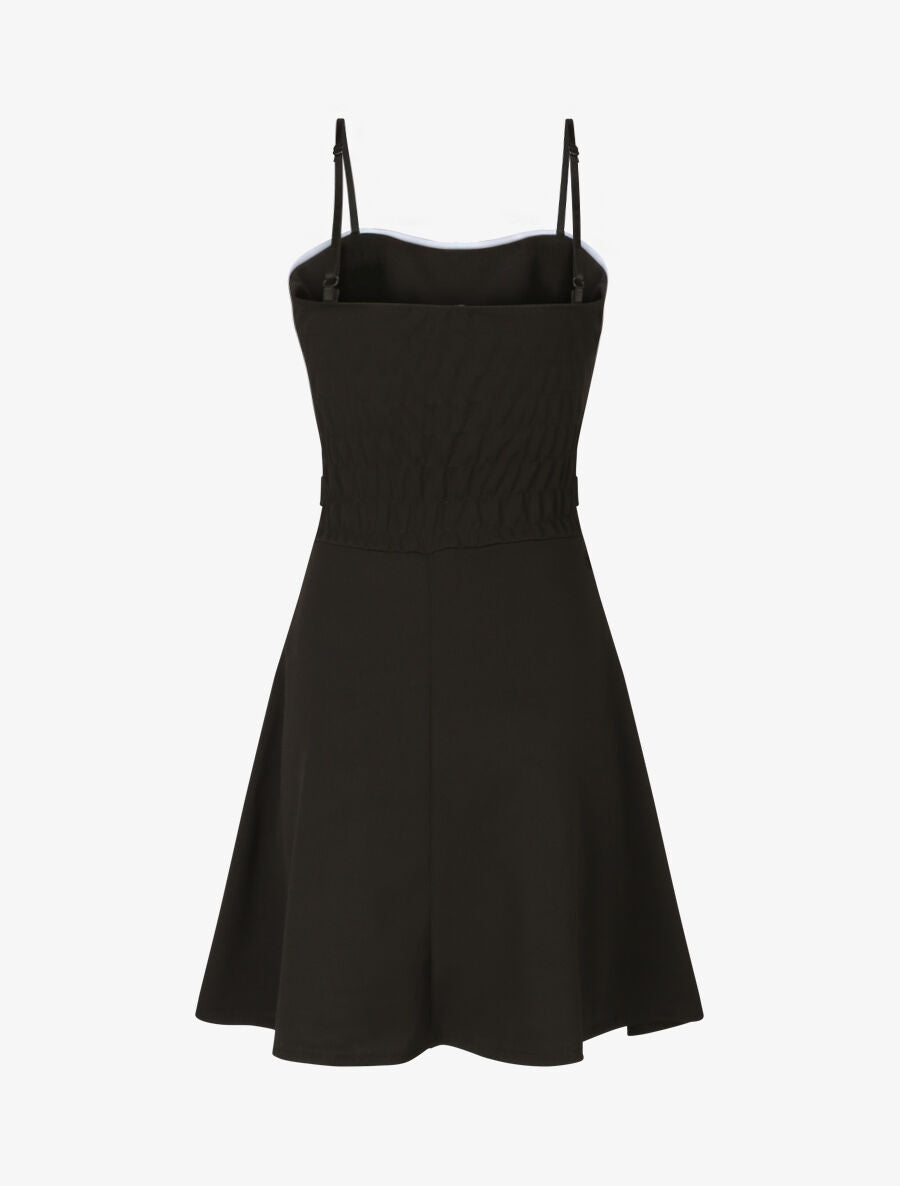 Robe patineuse à buste et taille rayés - Noir - 2