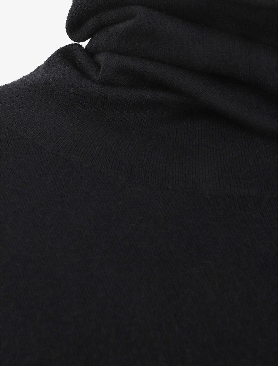 Robe pull ample à col roulé - Noir - 3