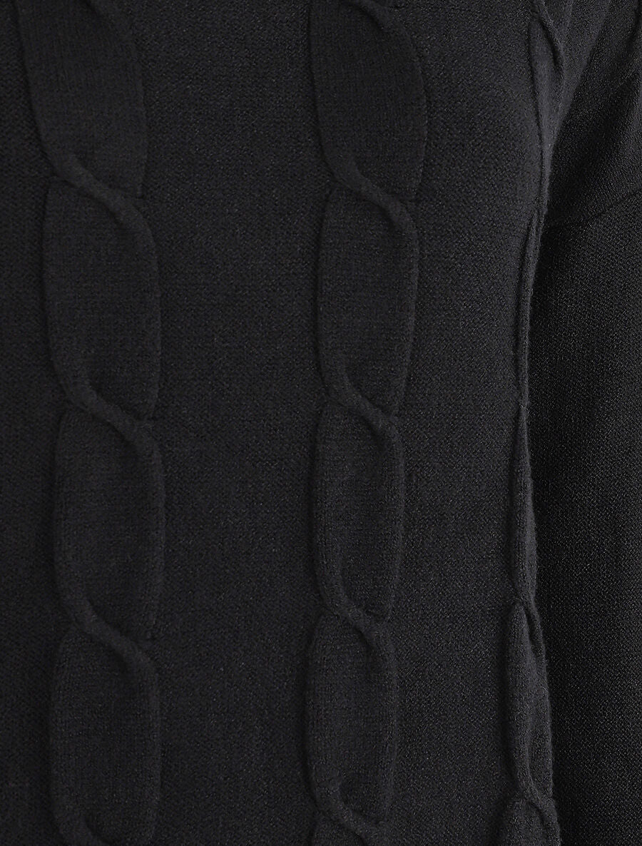 Pull droit à col bateau - Noir - 3