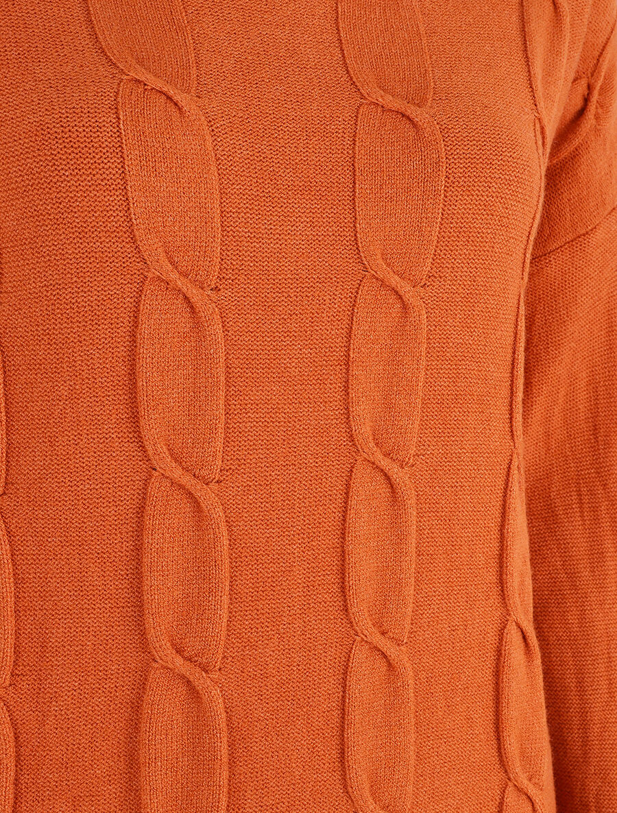 Pull droit à col bateau - Orange - 3