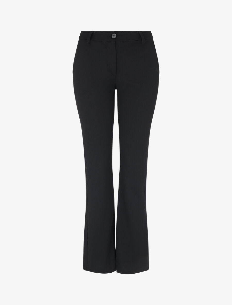 Pantalon droit classique à taille haute - Noir - 1