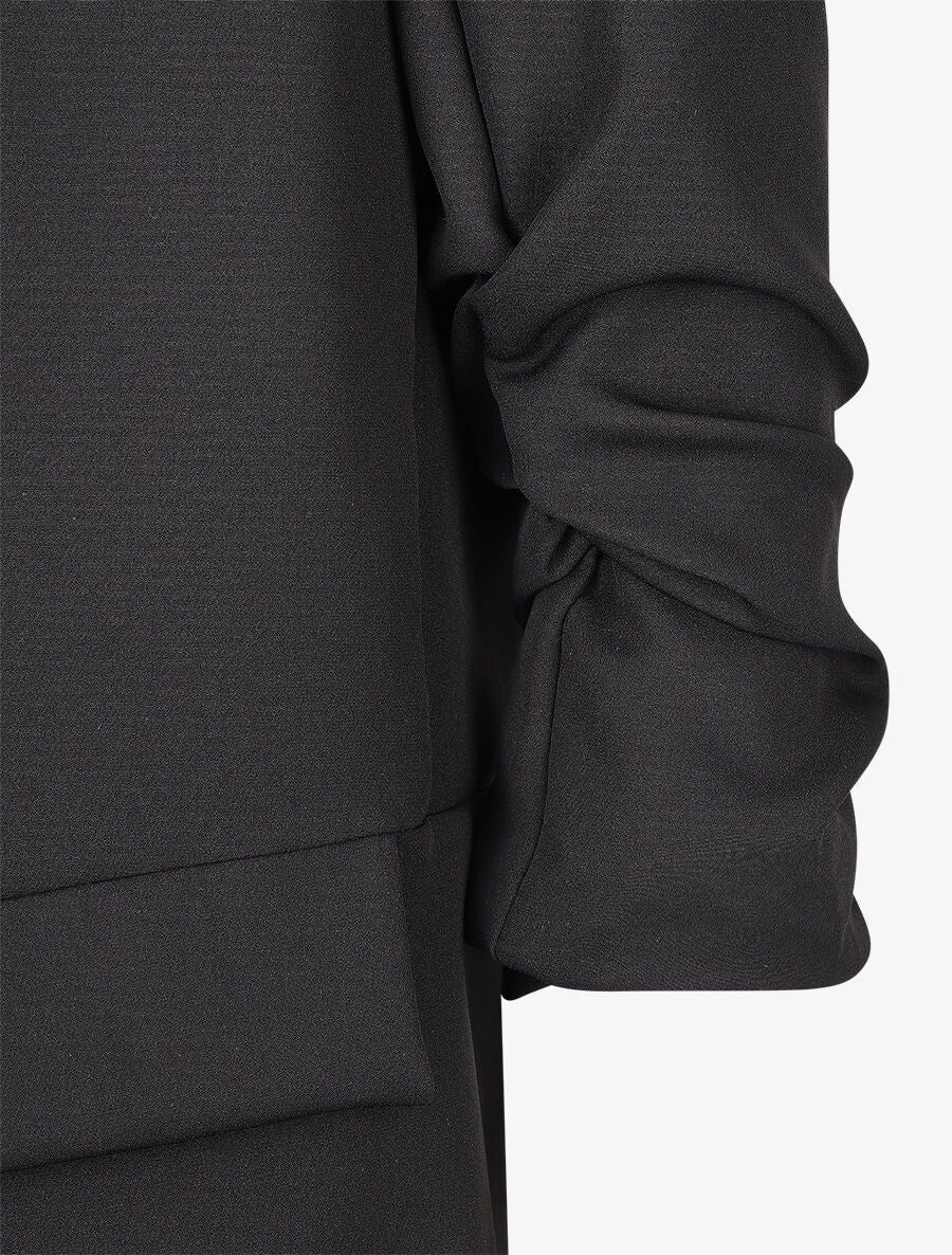 Blazer droit uni manches 3/4 froncées - Noir - 3