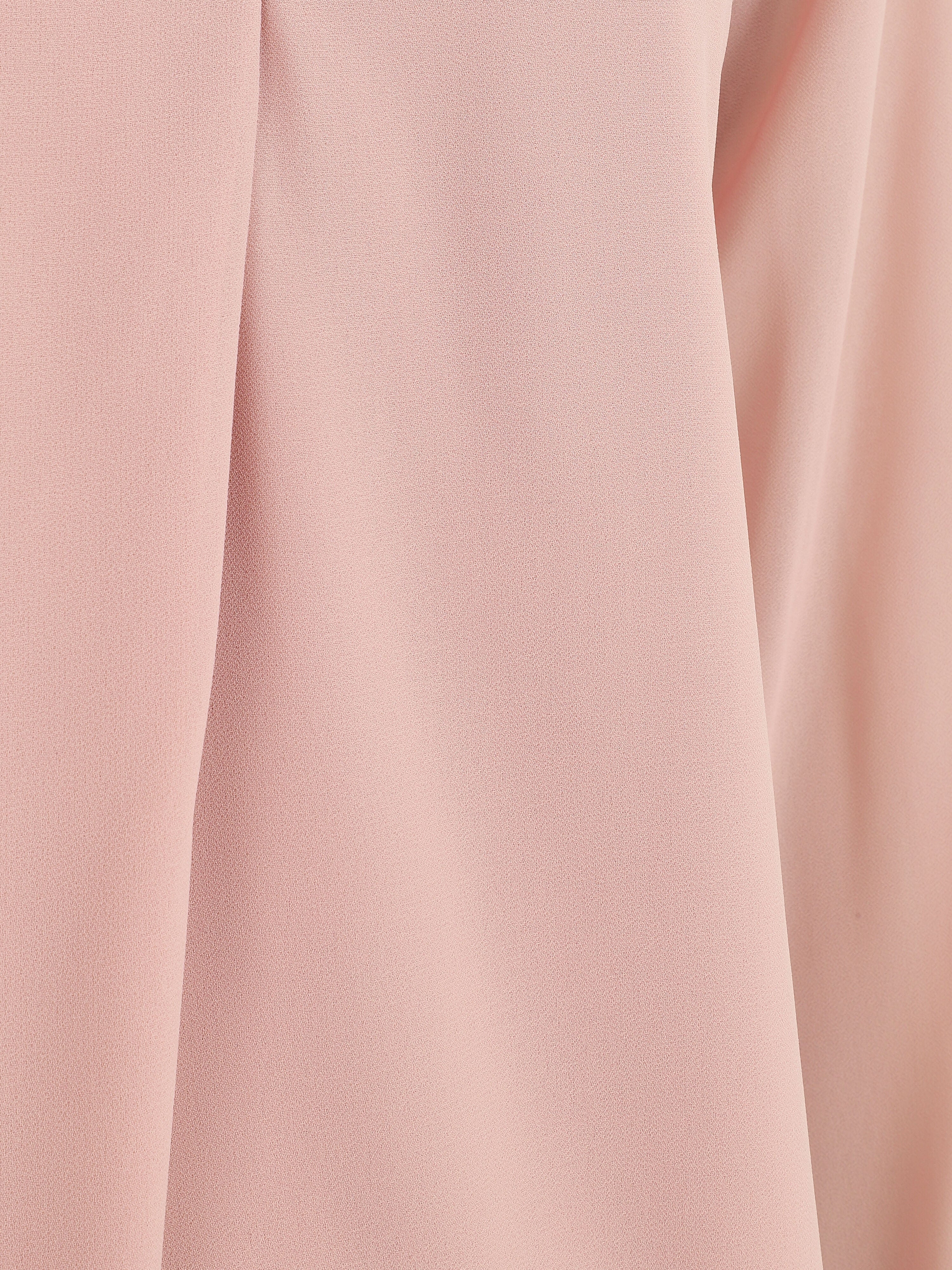 Blouse ample unie manches longues - Rose - 3