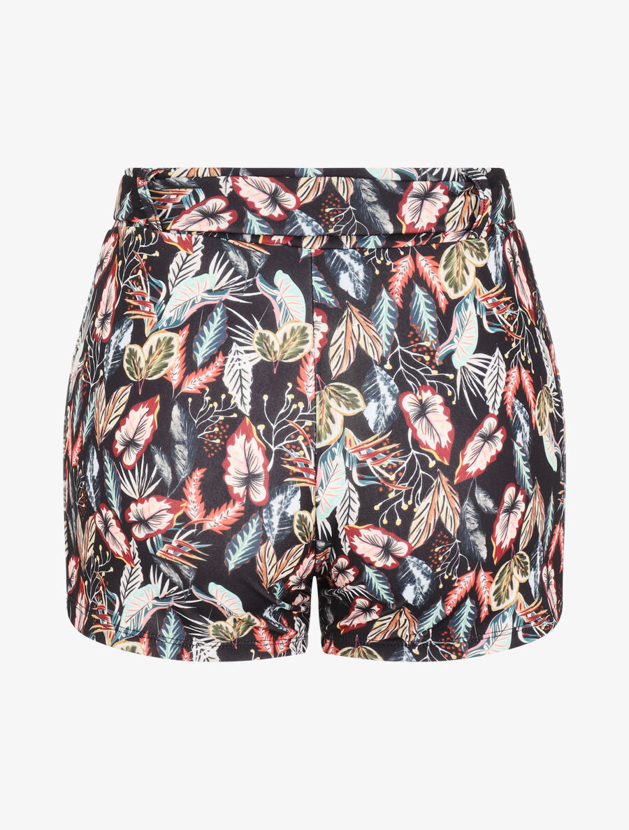 Short imprimé feuilles tropicales - Noir - 2