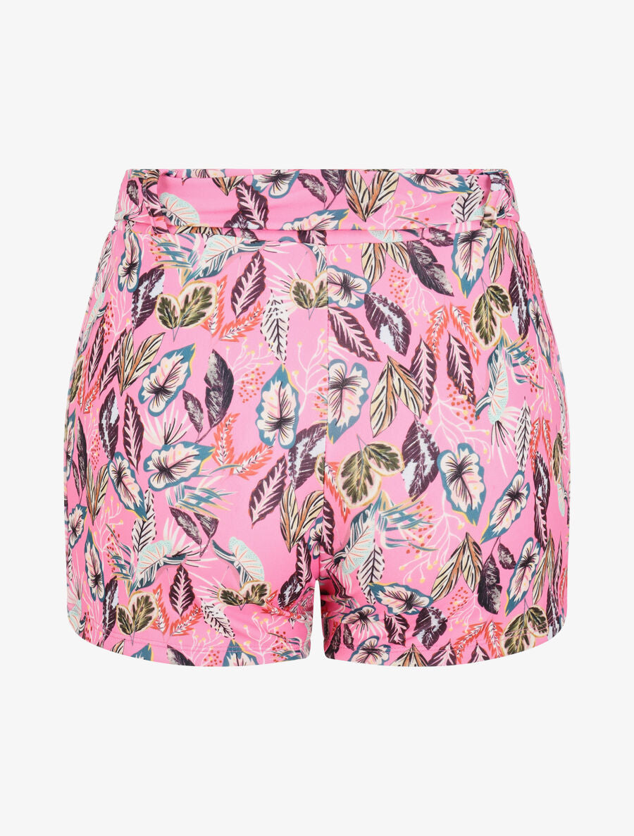 Short imprimé feuilles tropicales - Rose - 2