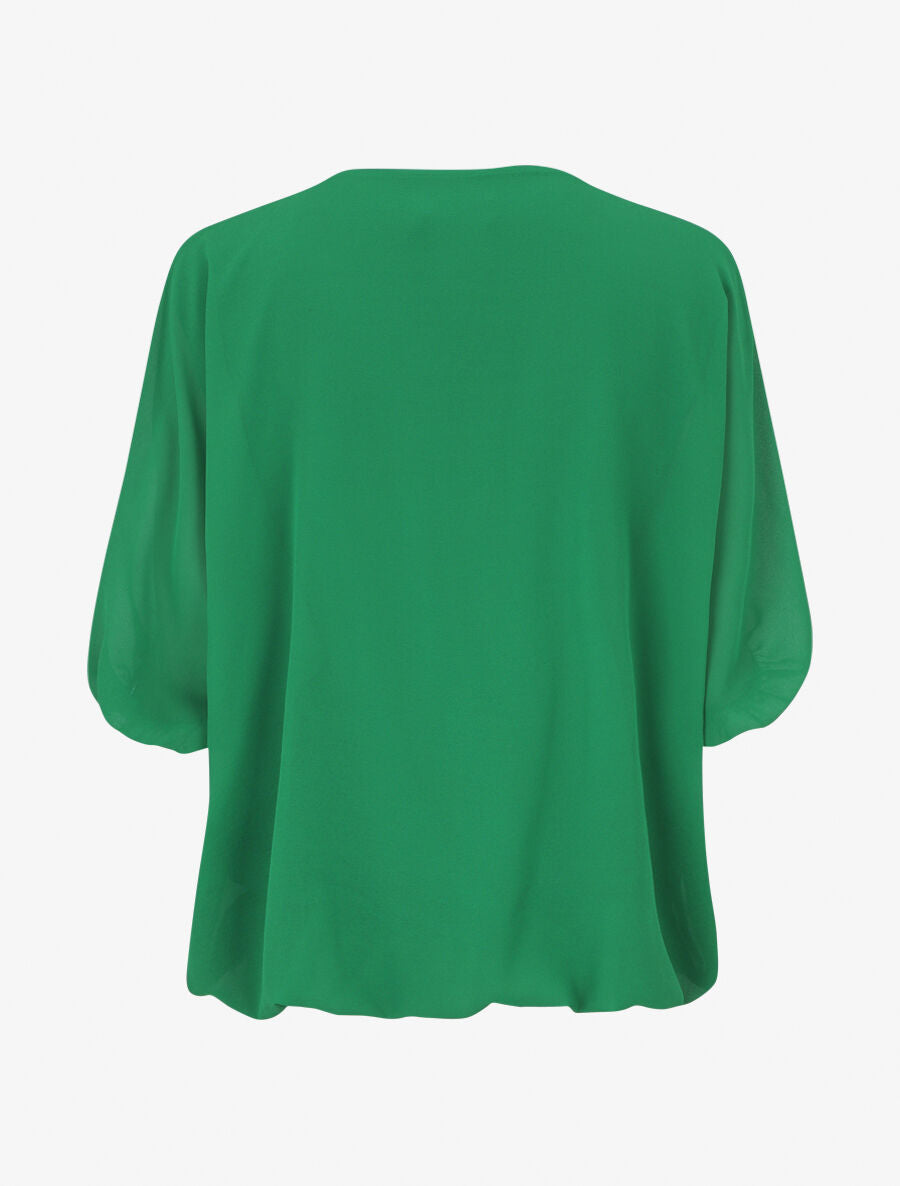 Blouse unie en voile - Vert - 2