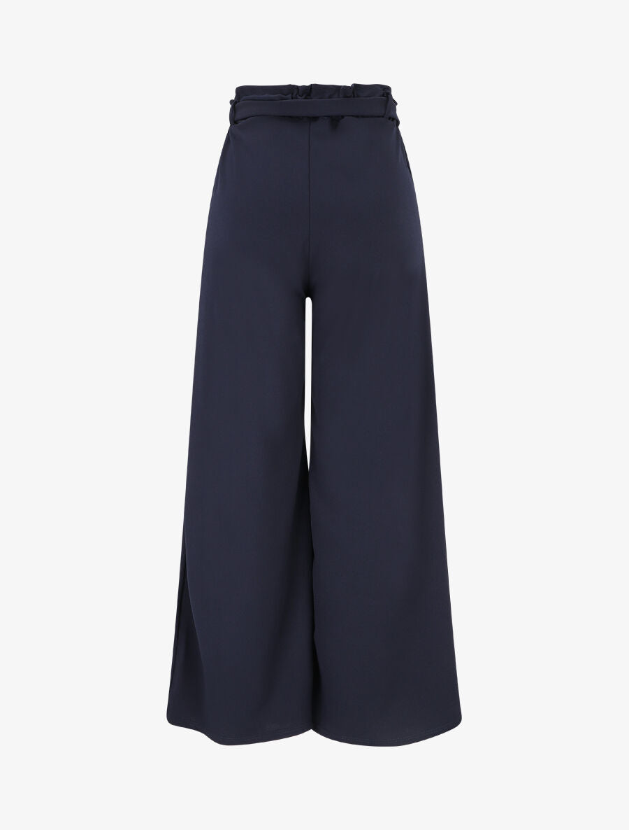 Pantalon uni ample fluide - Marine - 2