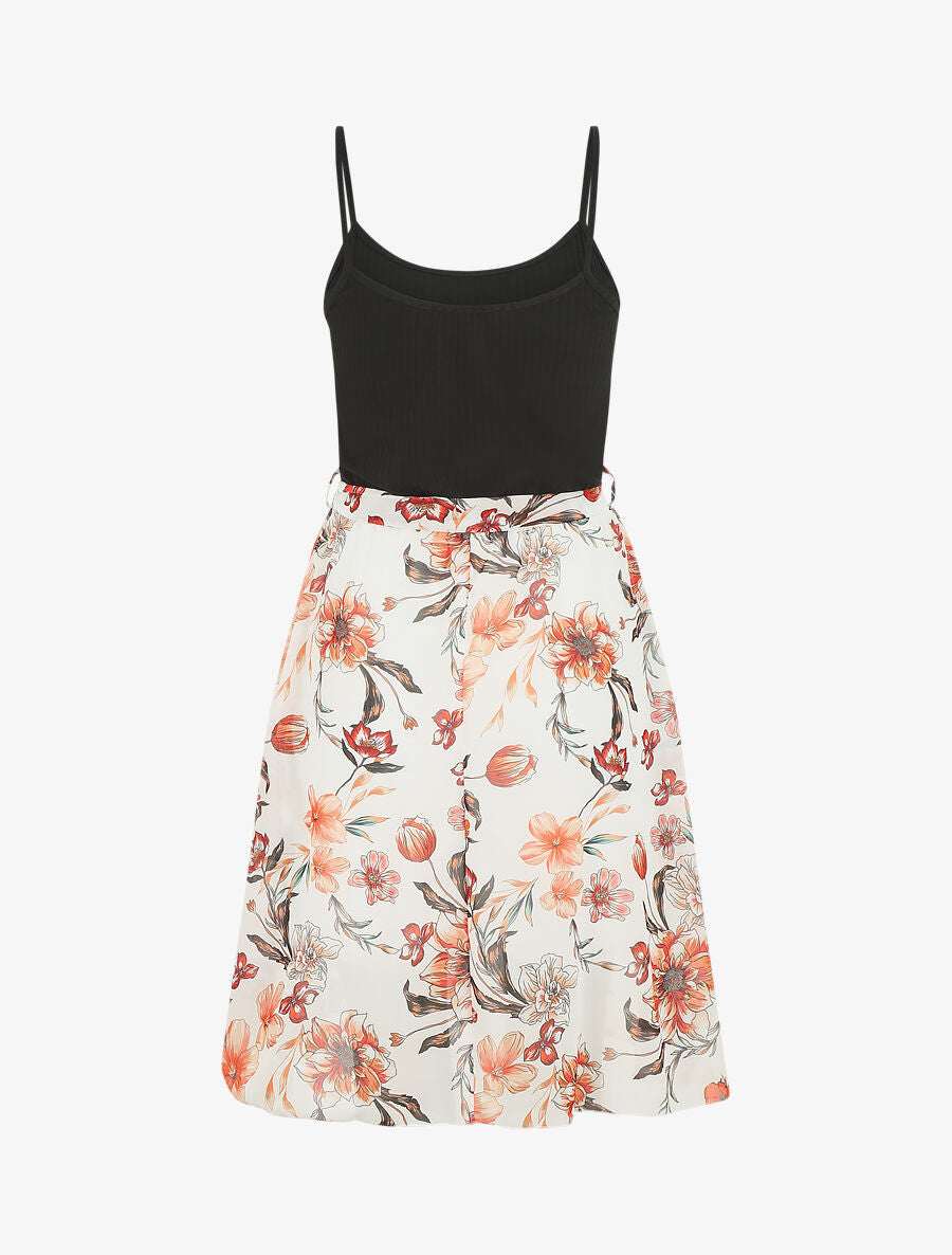 Robe mi longue bi-matière - Blanc - 2