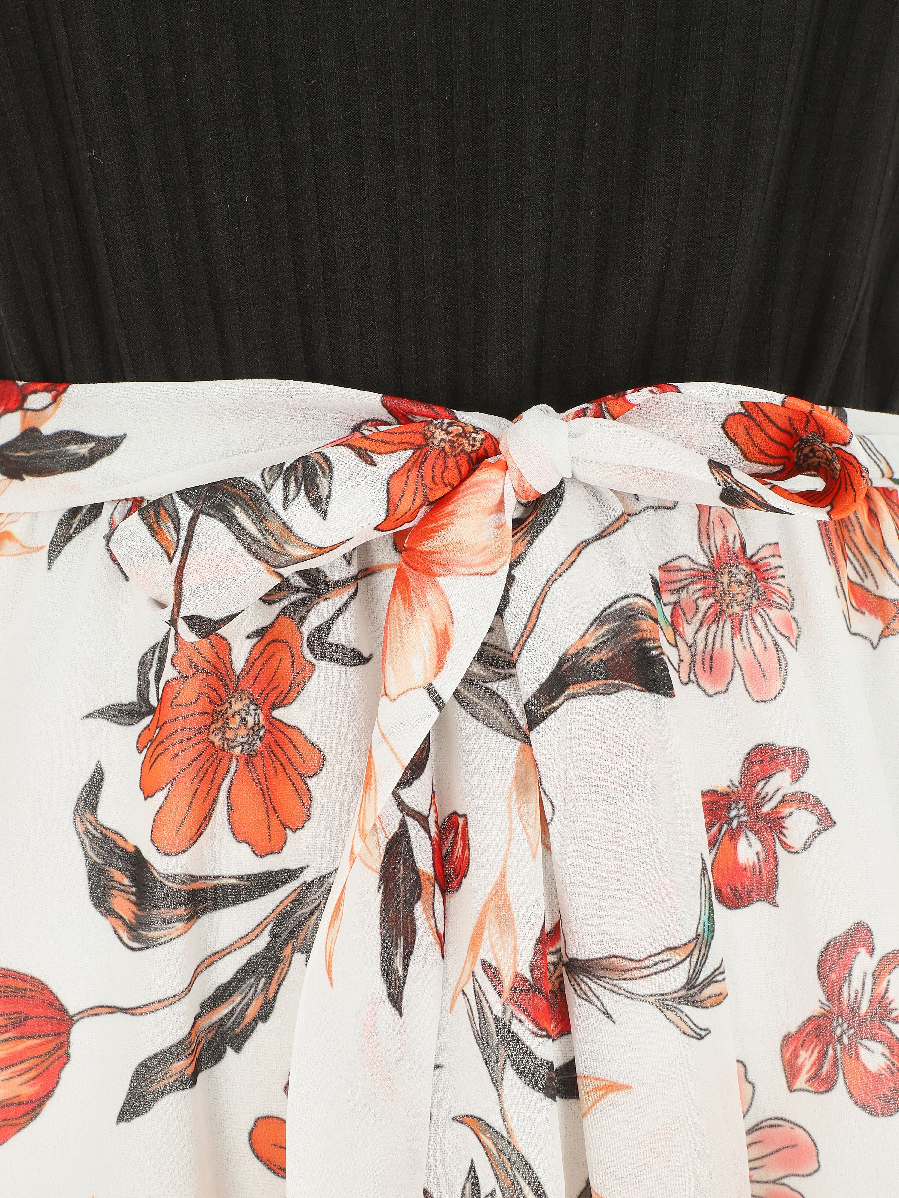 Robe mi longue bi-matière - Blanc - 3