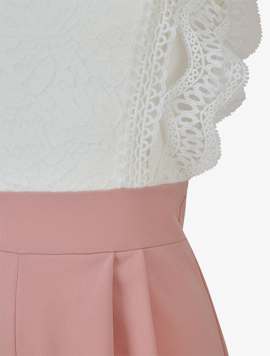 Combishort à buste en dentelle - Rose poudré - 3