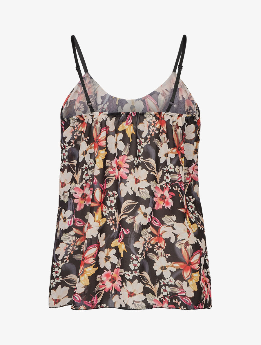 Caraco volanté à imprimé fleuri - Noir - 2
