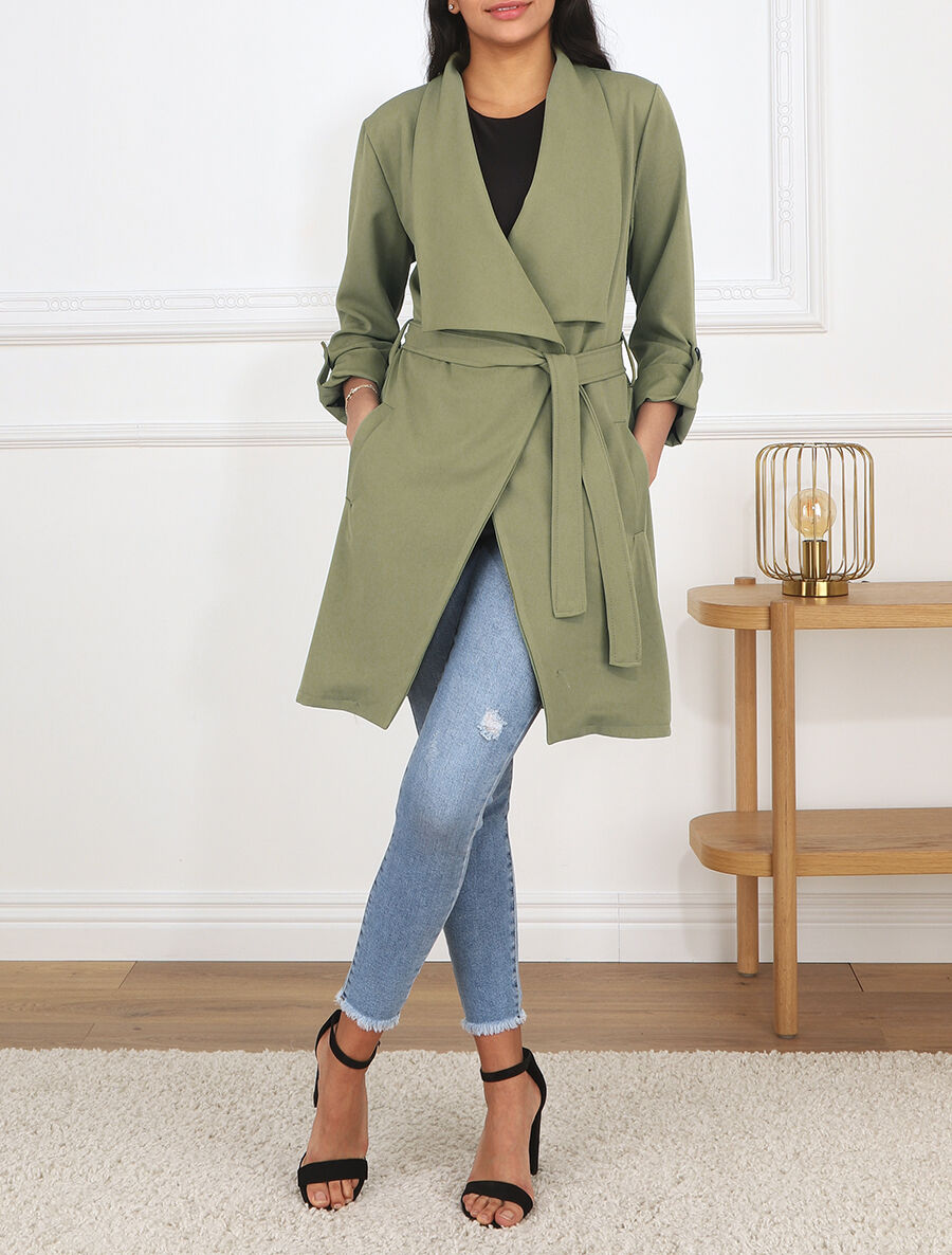 Trench droit mi-long - Kaki - 4