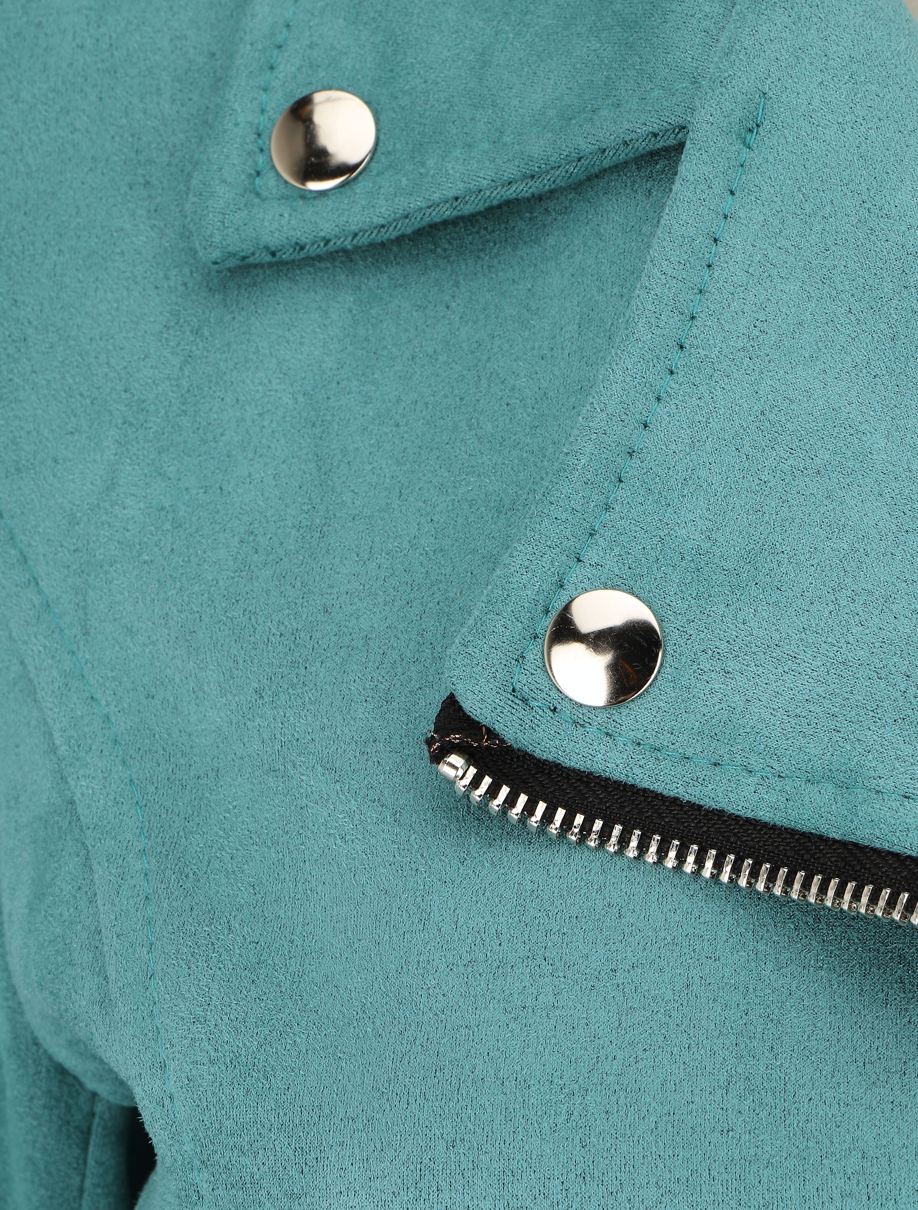 Veste en suédine style perfecto - Vert d&