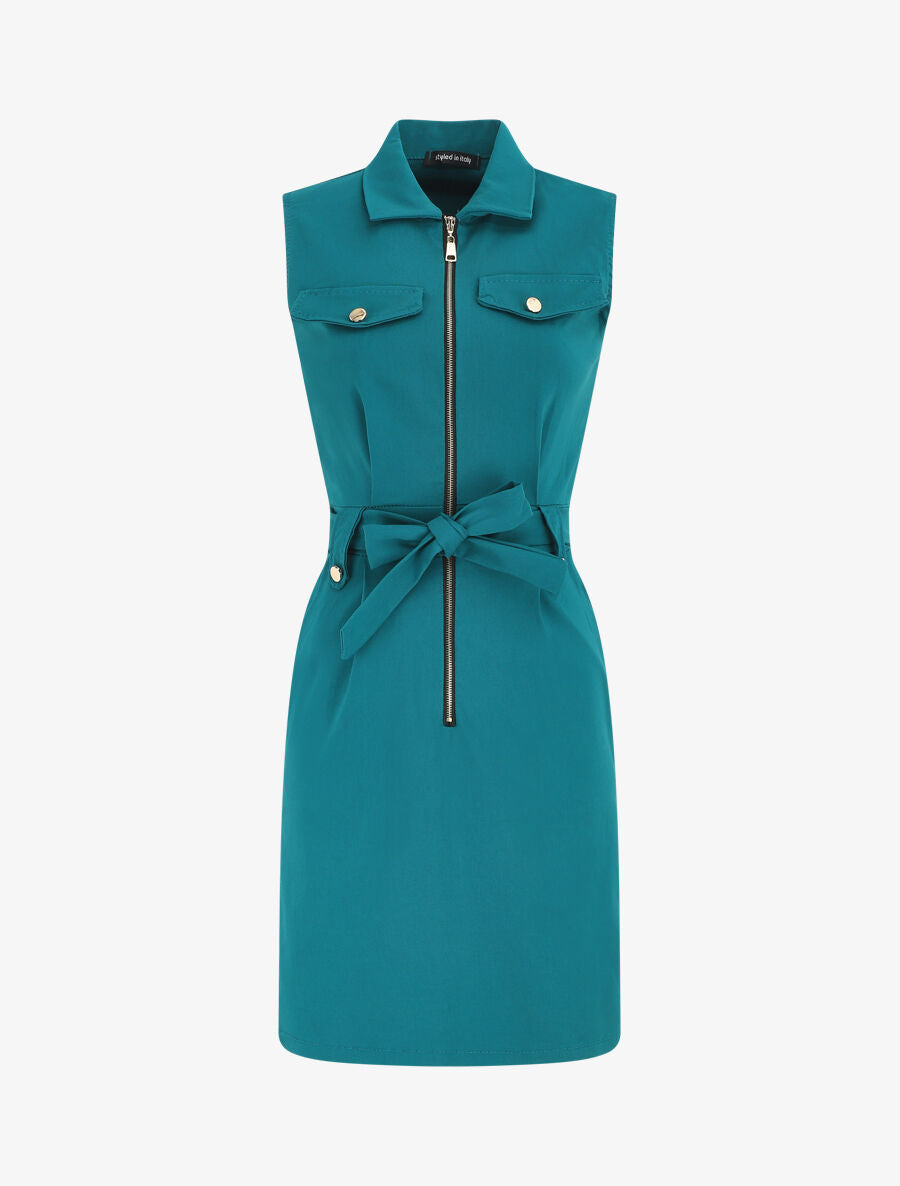 Robe droite effet jean - Bleu canard - 1
