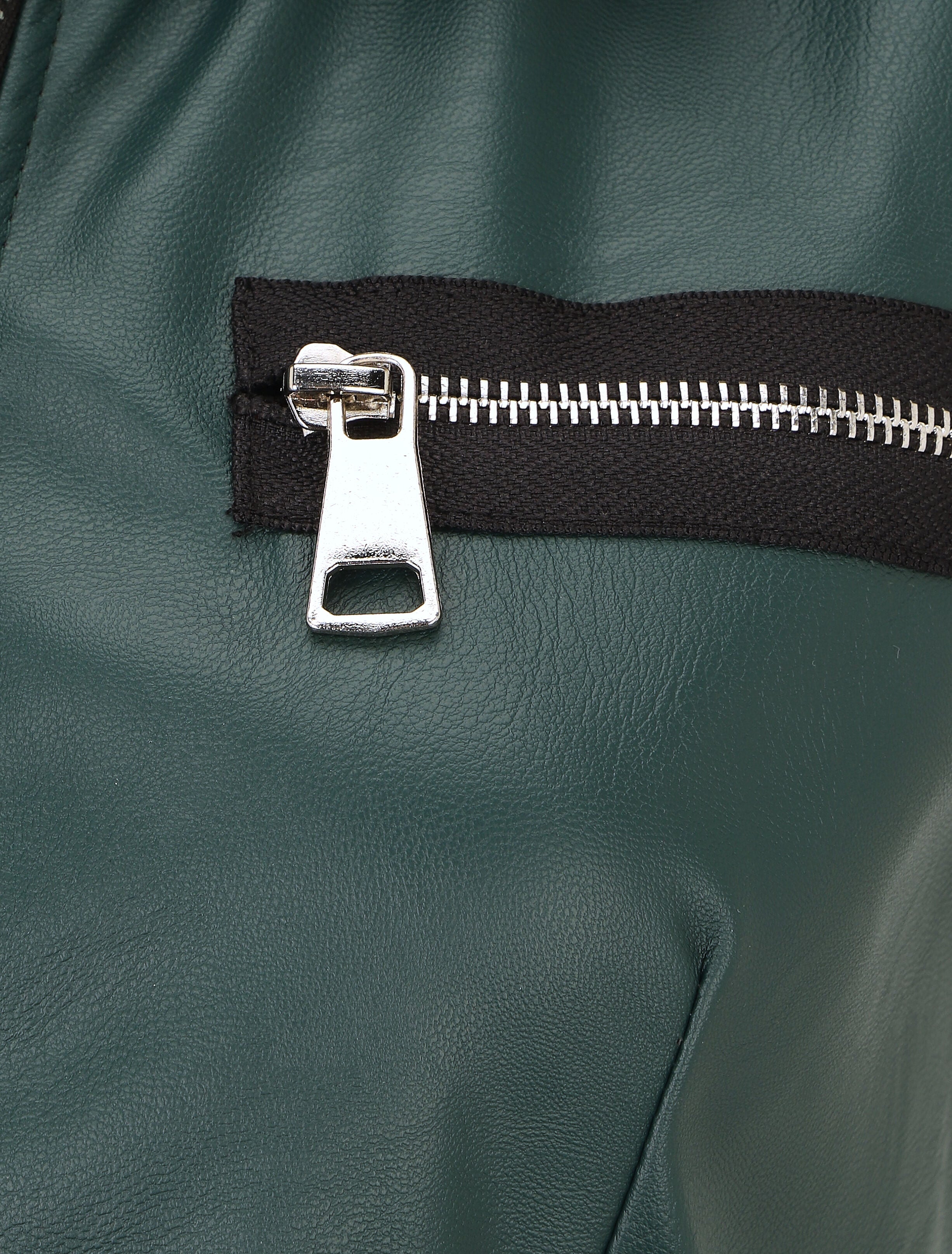 Robe mi-longue en simili - Vert sapin - 3