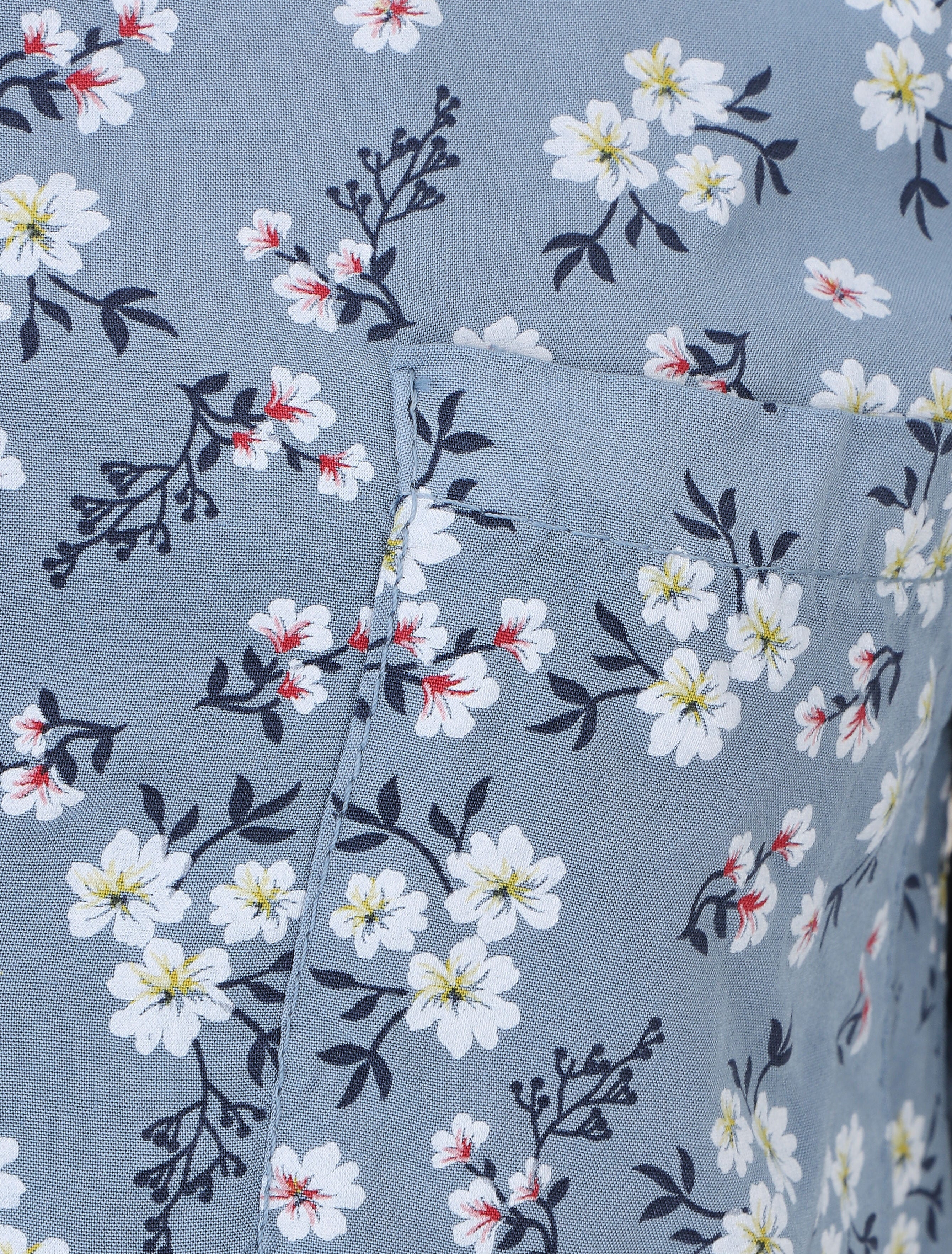 Blouse à imprimé fleuri - Bleu - 3