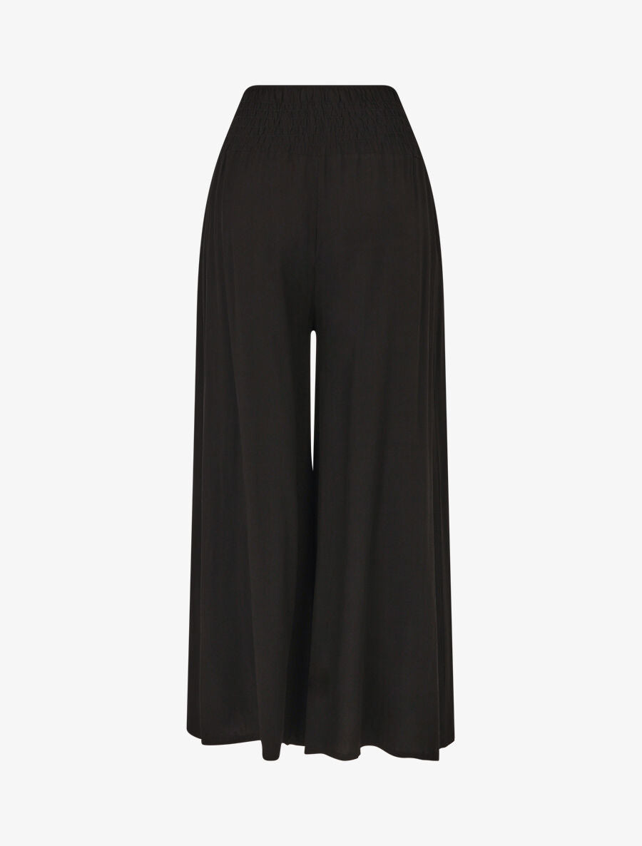 Pantalon ample à taille élastiquée - Noir - 2