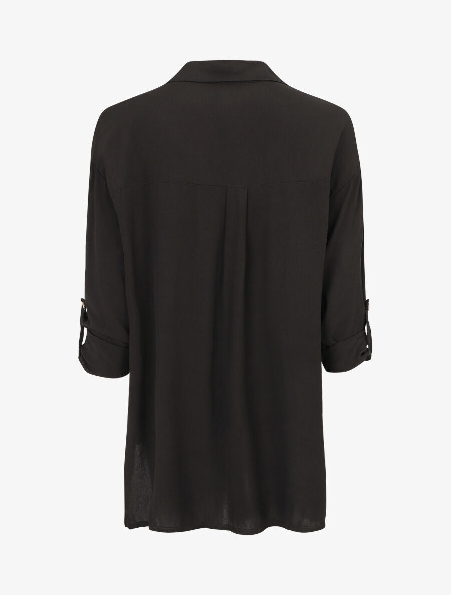 Chemise fluide oversize - Noir - 2
