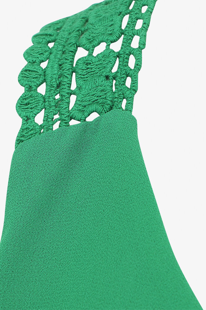 Top en voile sans manches dos en crochet - Vert - 3