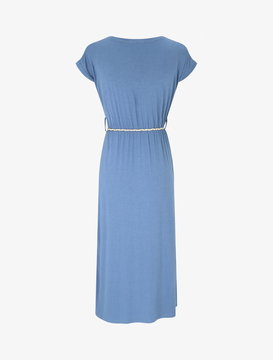 Robe longue style portefeuille - Bleu - 2