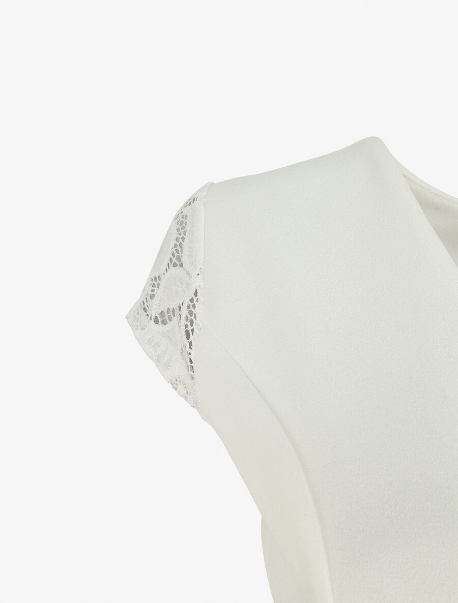 Combinaison bicolore fluide - Blanc - 3