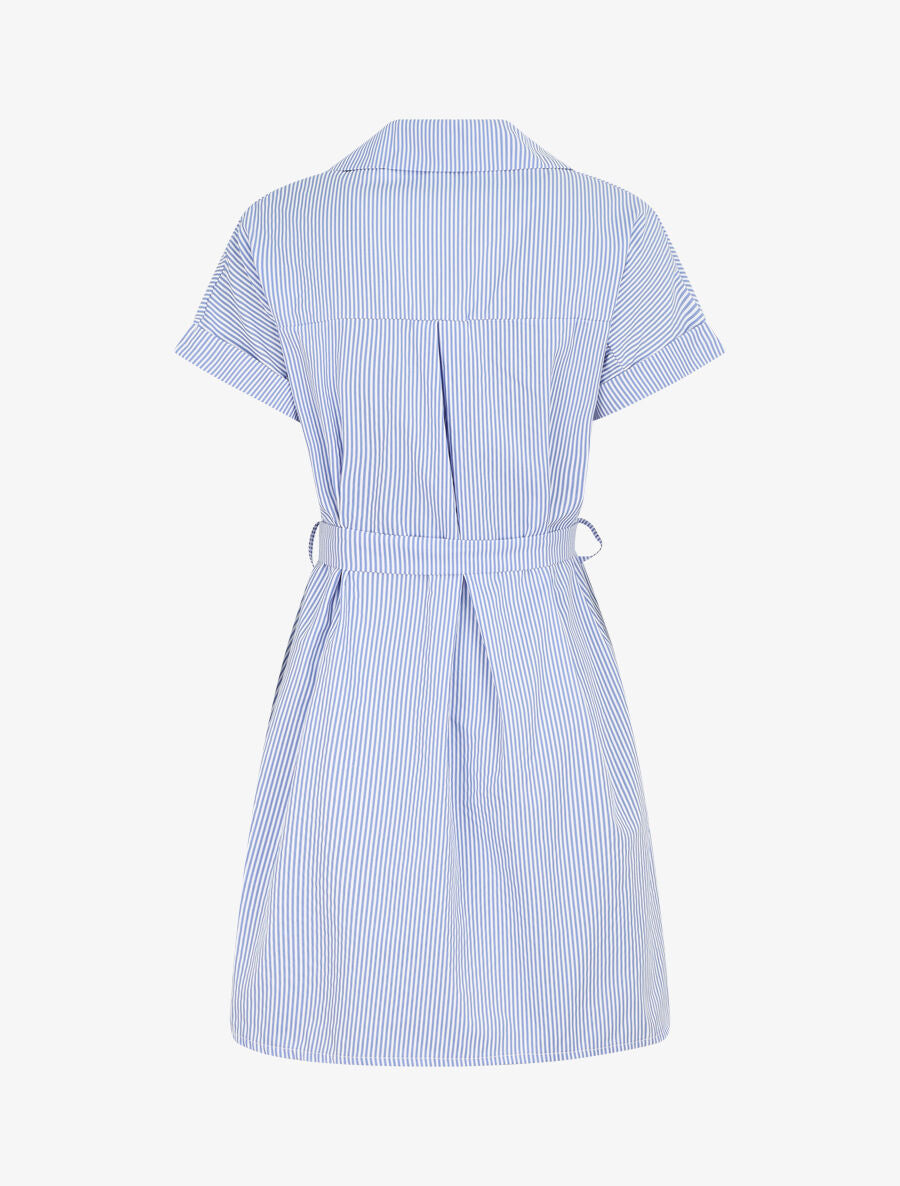 Robe chemise rayée manches courtes - Bleu ciel - 2