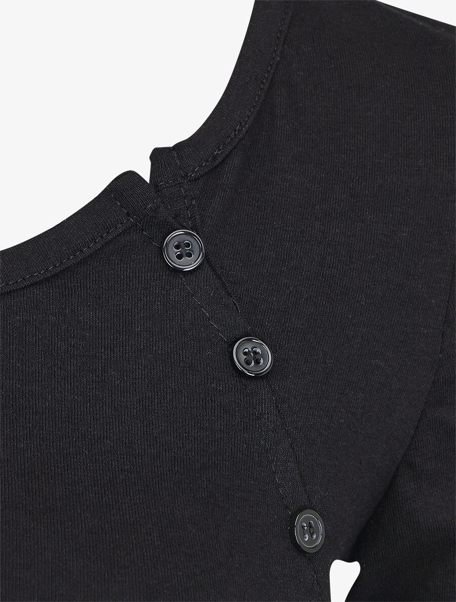 Top uni à boutons décoratifs - Noir - 3