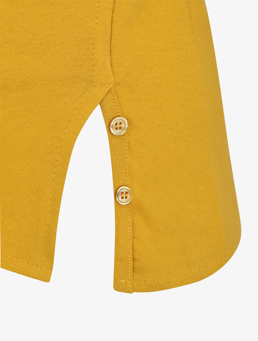 Top uni à boutons décoratifs - Jaune - 3