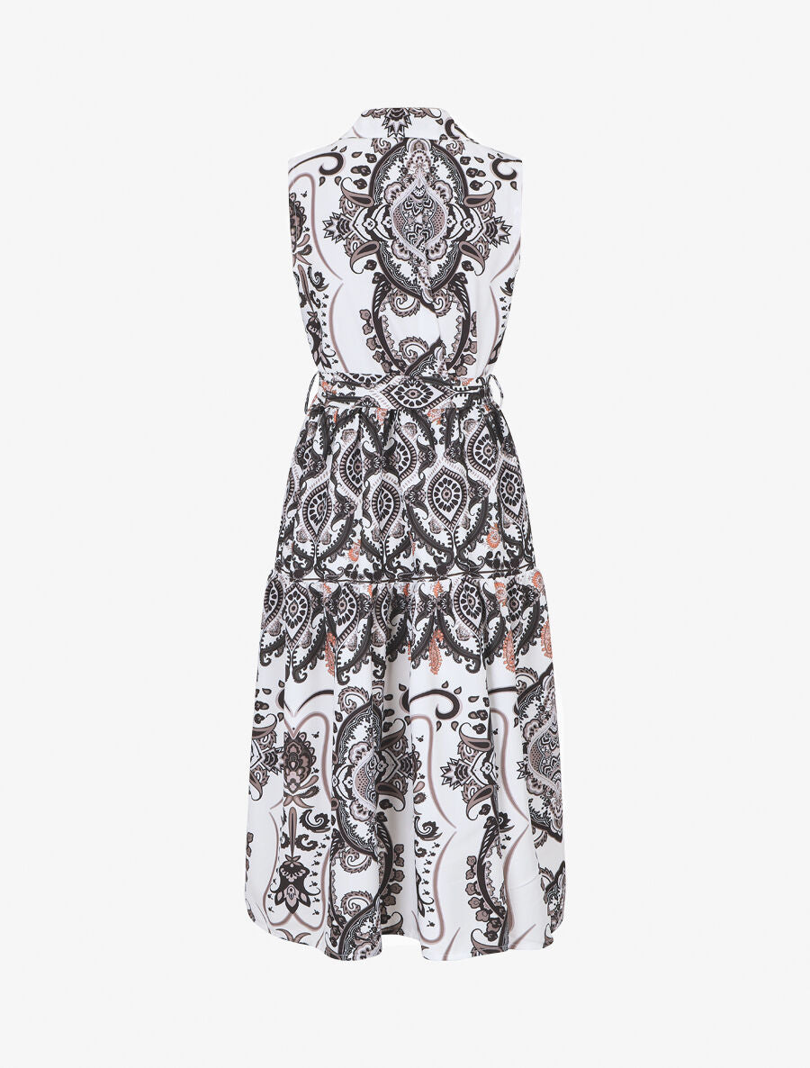 Robe longue évasée à imprimé fleuri - Noir - 2