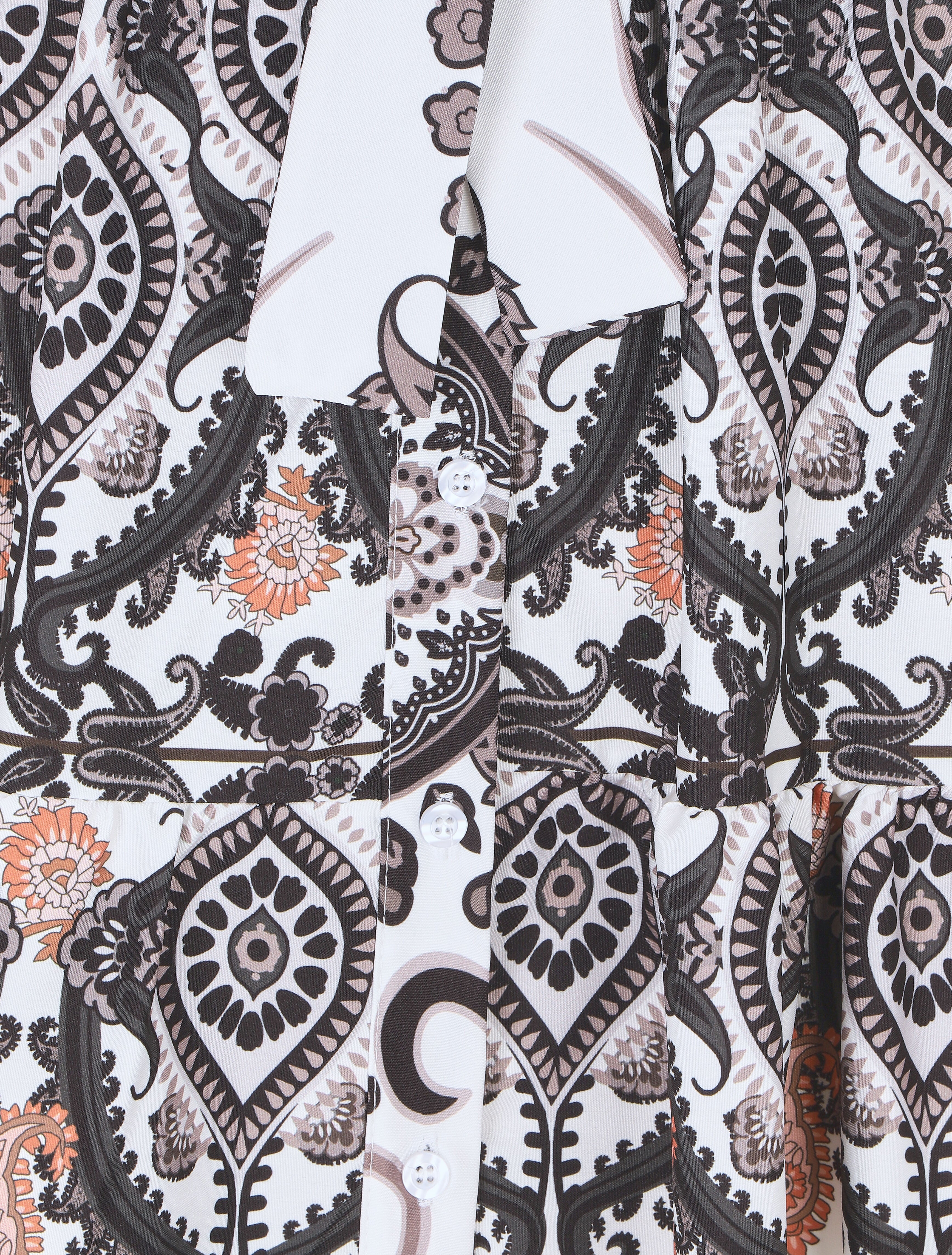 Robe longue évasée à imprimé fleuri - Noir - 3