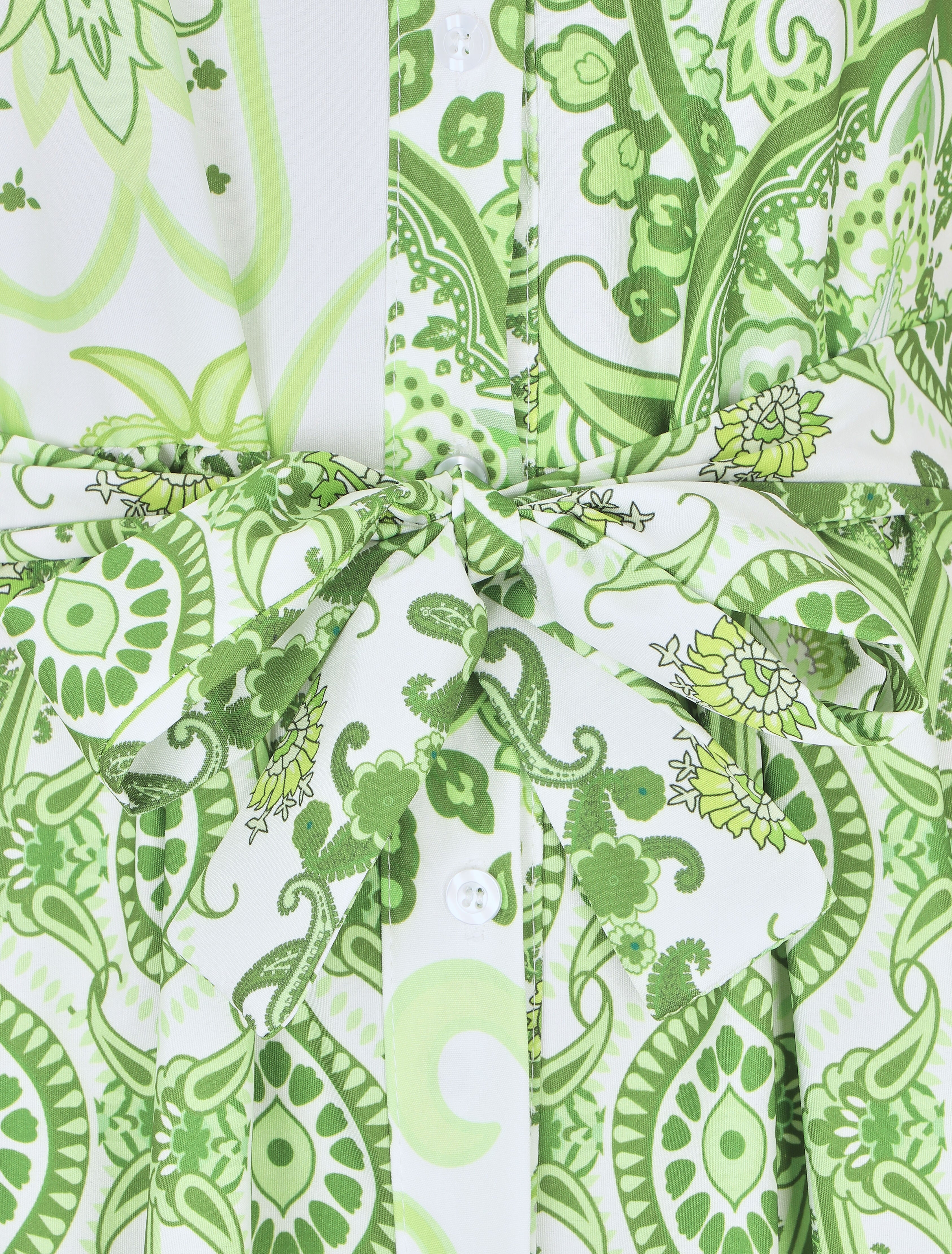 Robe longue évasée à imprimé fleuri - Vert - 3