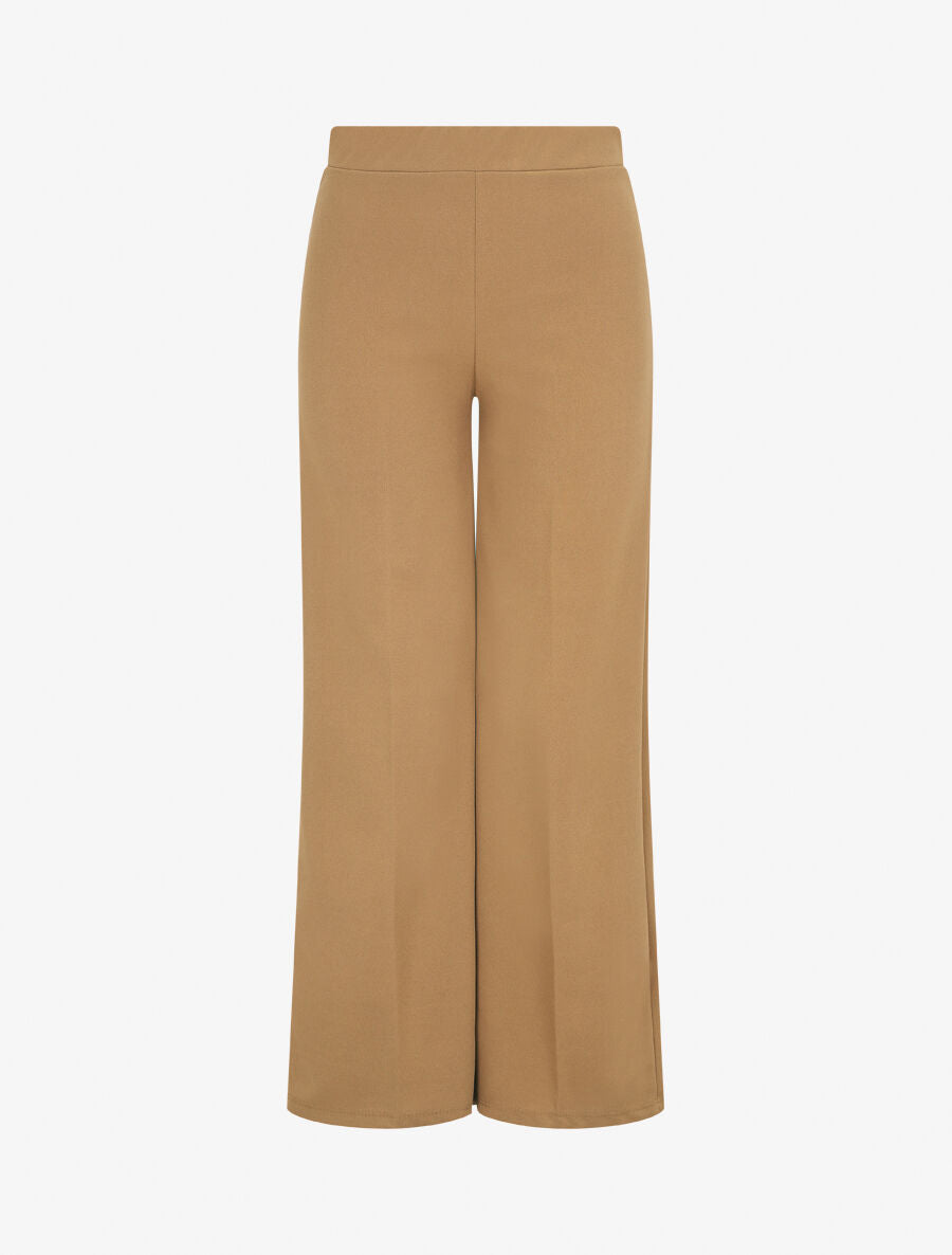 Pantalon fluide uni - Camel - 1