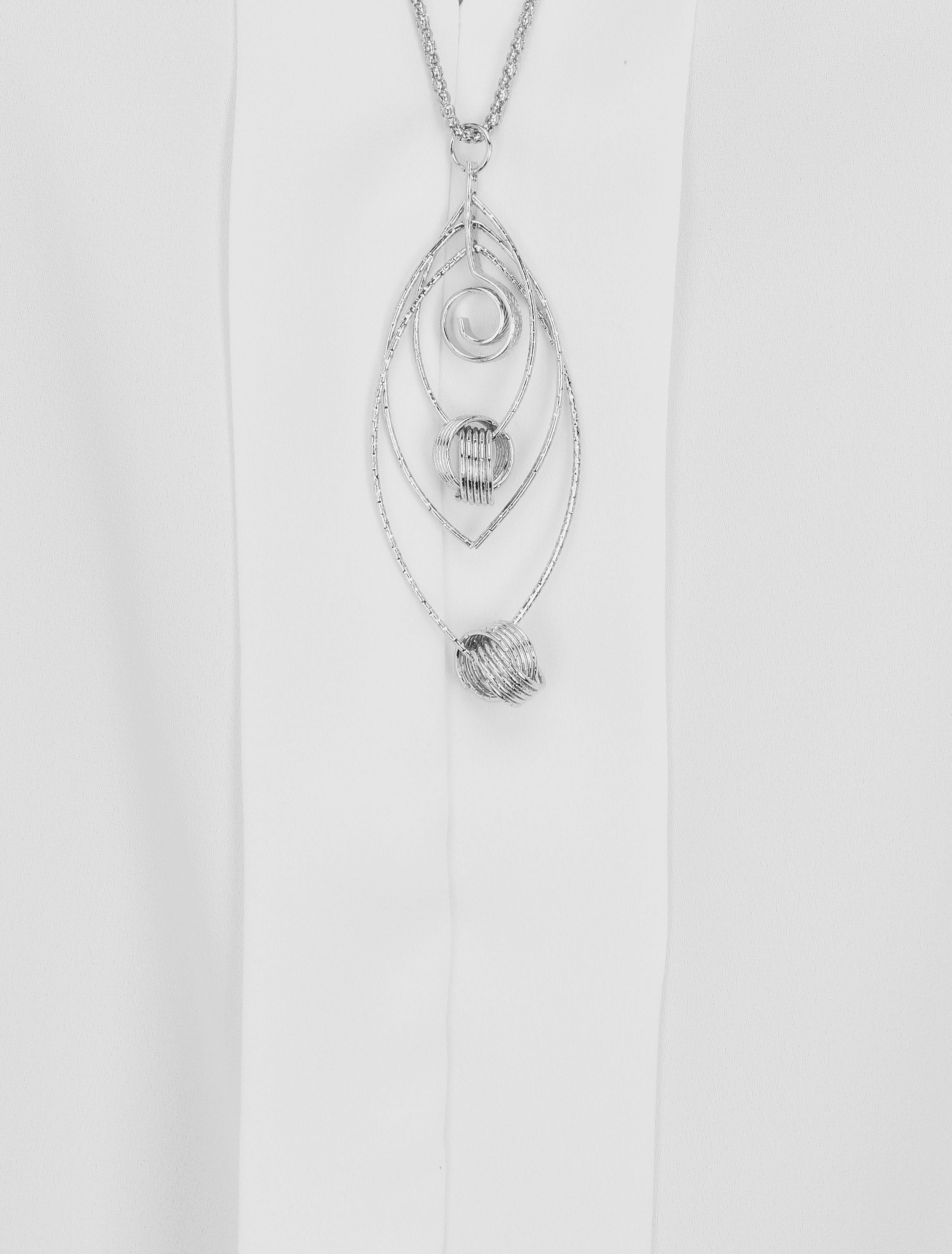 Top sans manches en voile avec bijou - Blanc - 3