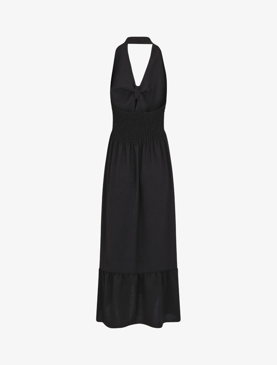 Robe longue unie dos nu - Noir - 2