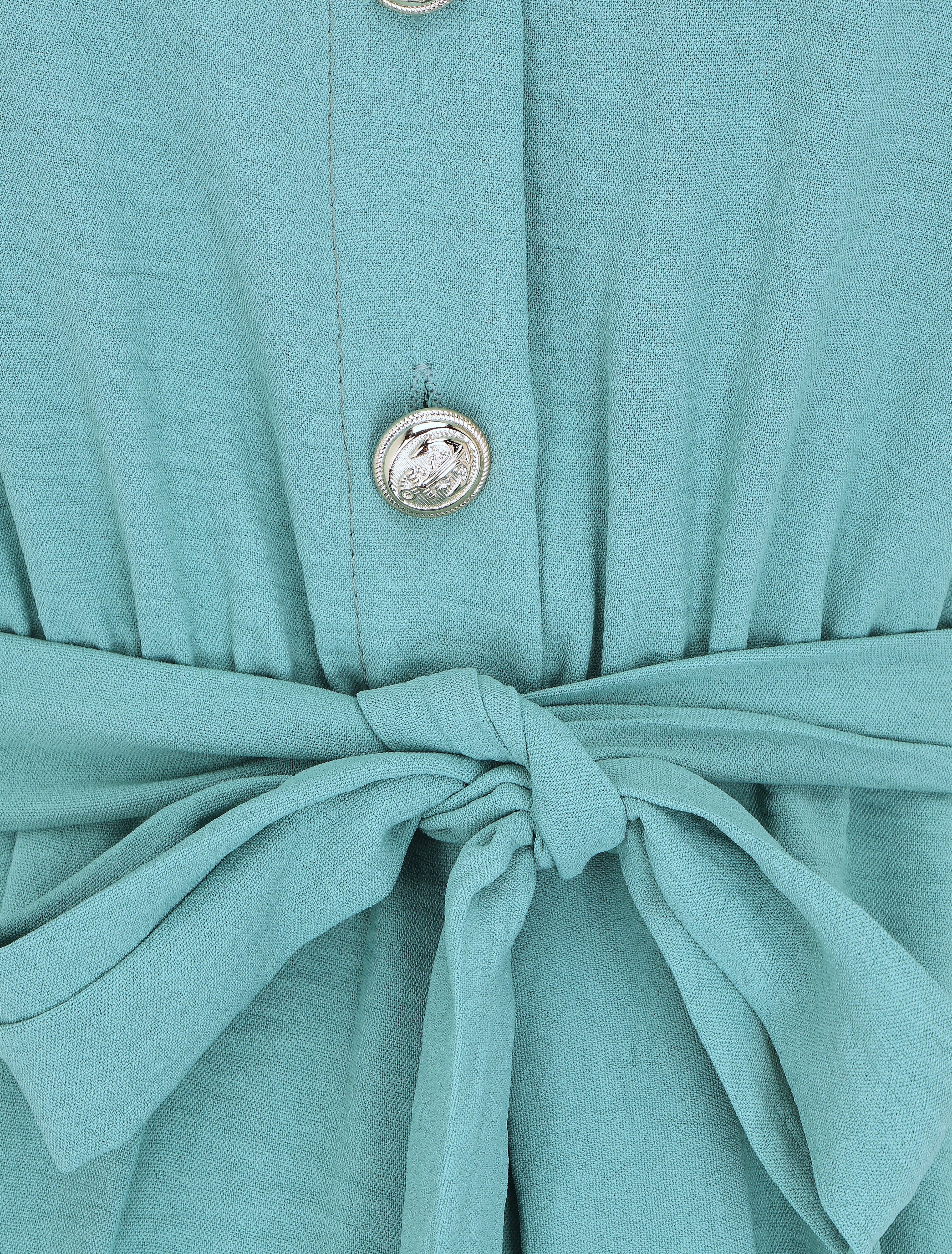 Robe unie à taille élastiquée - Vert d&