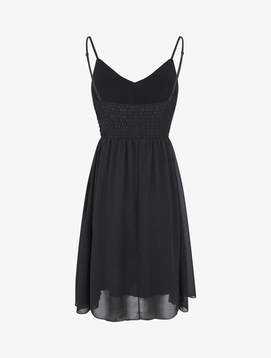 Robe courte unie - Noir - 2