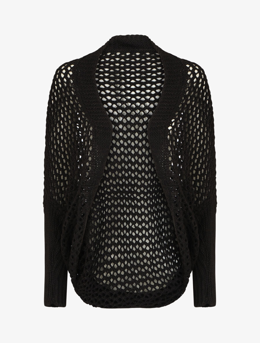 Gilet ample en maille - Noir - 1