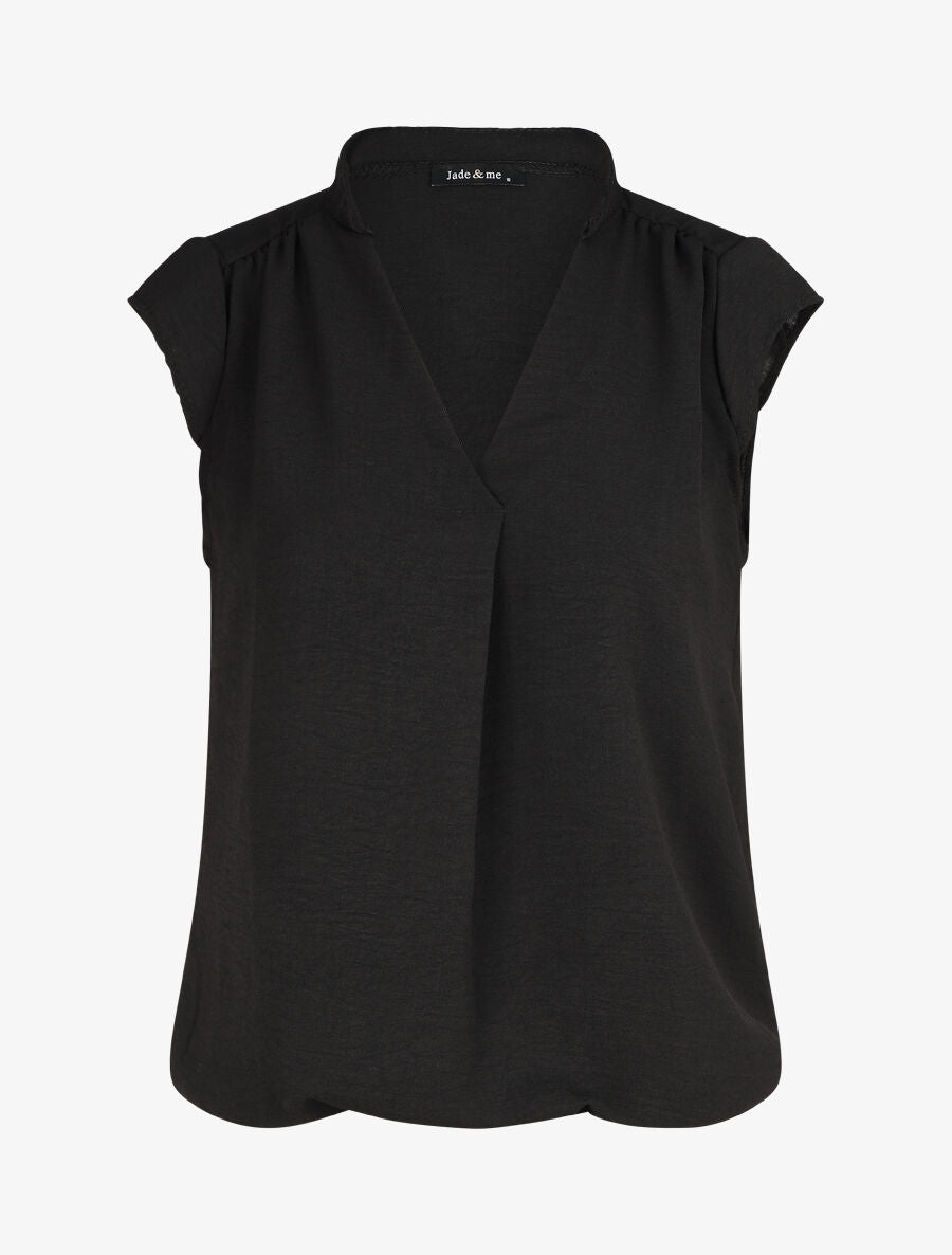 Top uni sans manches - Noir - 1