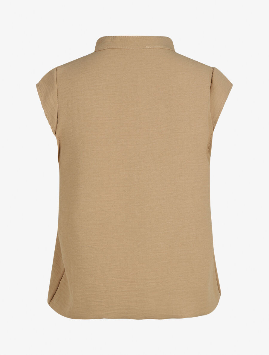 Top uni sans manches - Camel - 2