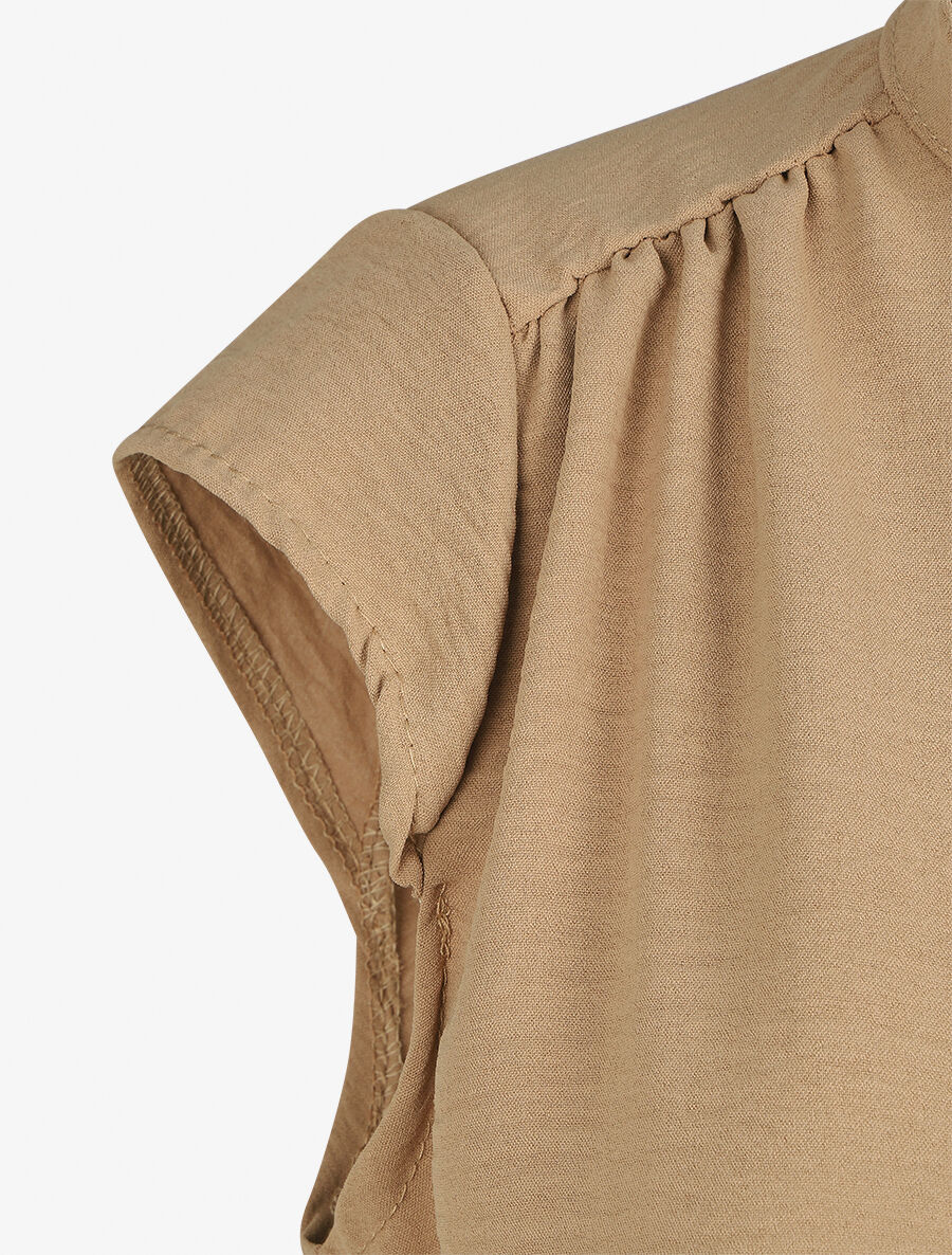 Top uni sans manches - Camel - 3