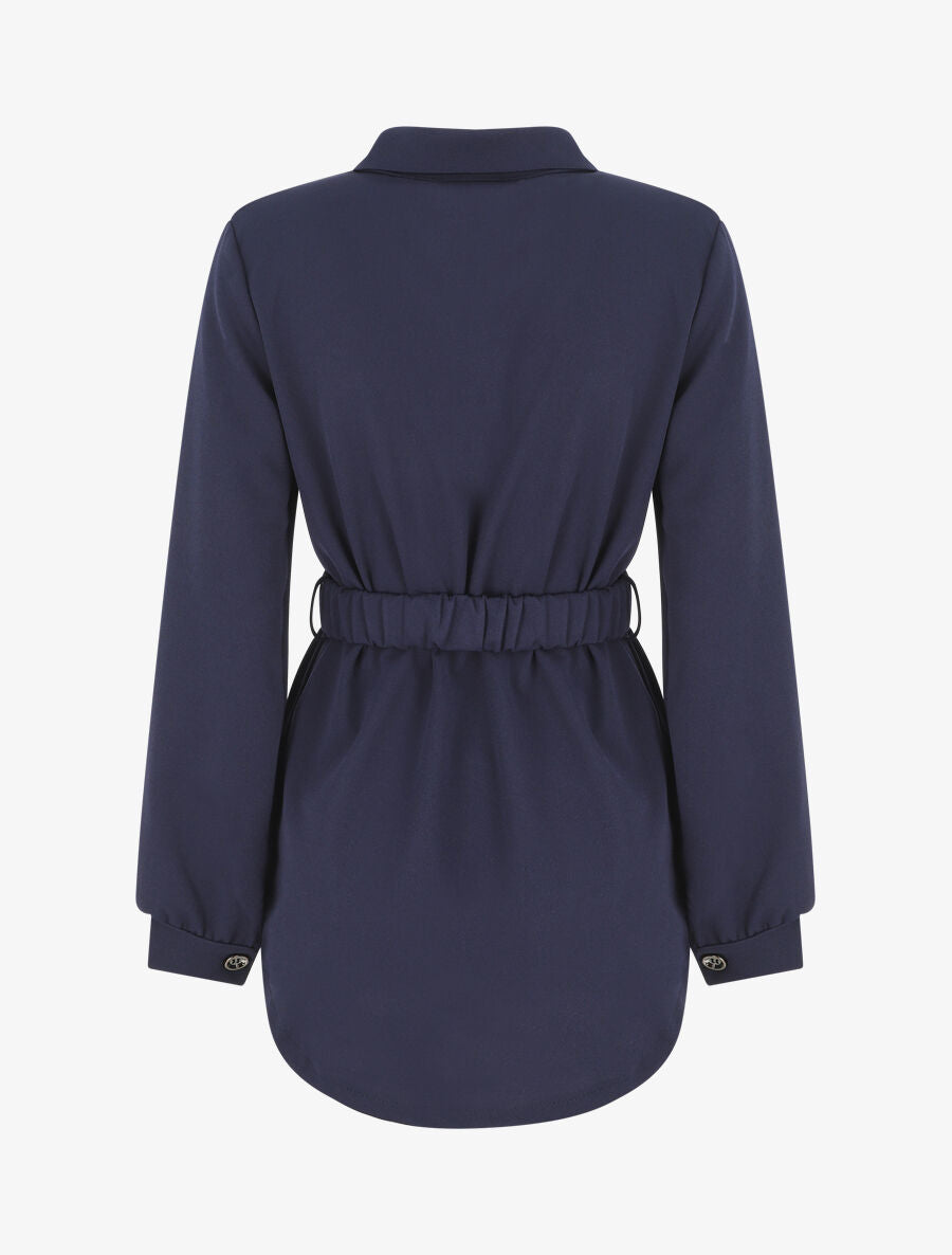 Chemise ample ceinturée - Marine - 2