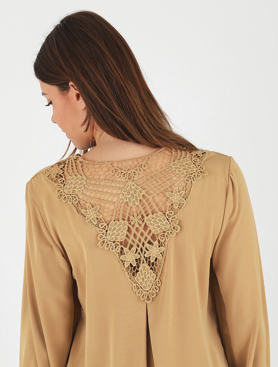 Top fluide dos en crochet - Camel - 6