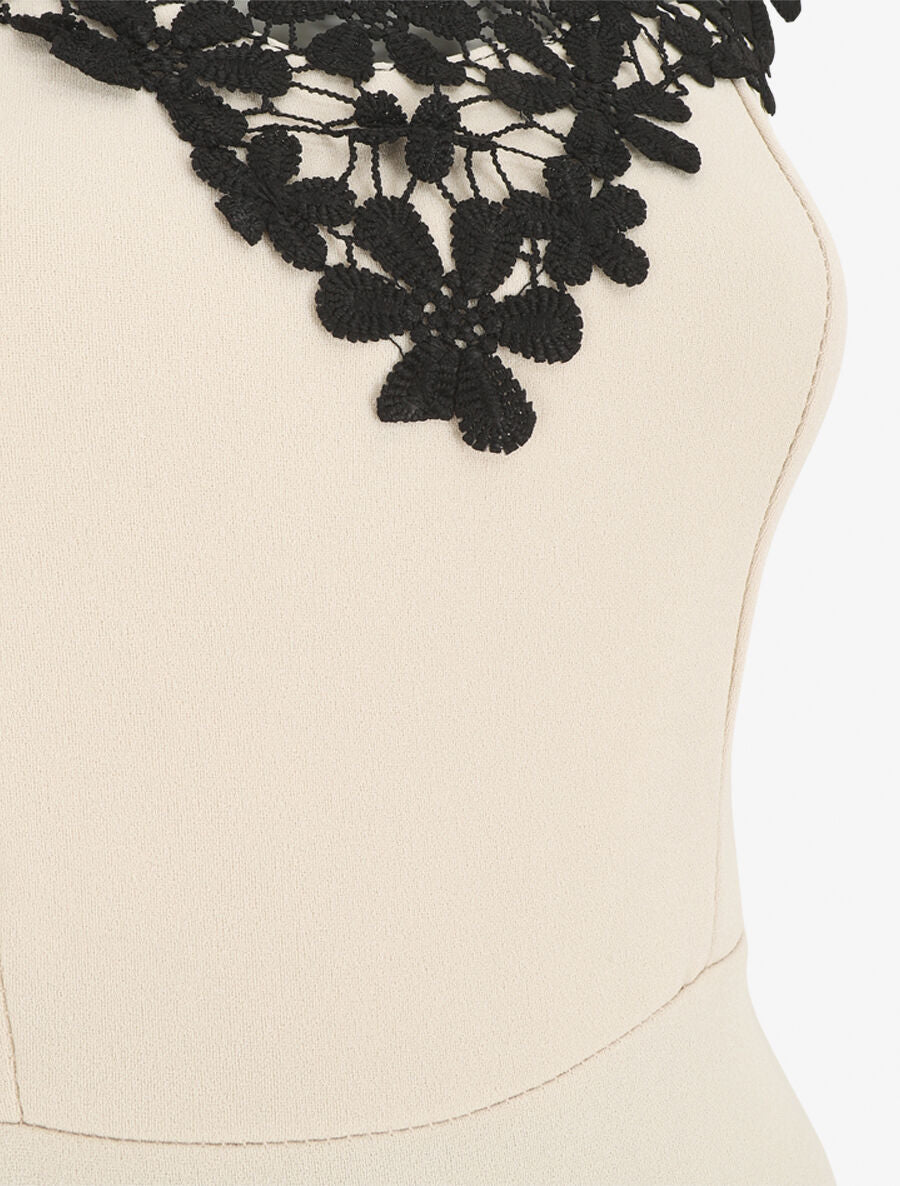 Combinaison unie sans manches - Beige - 3