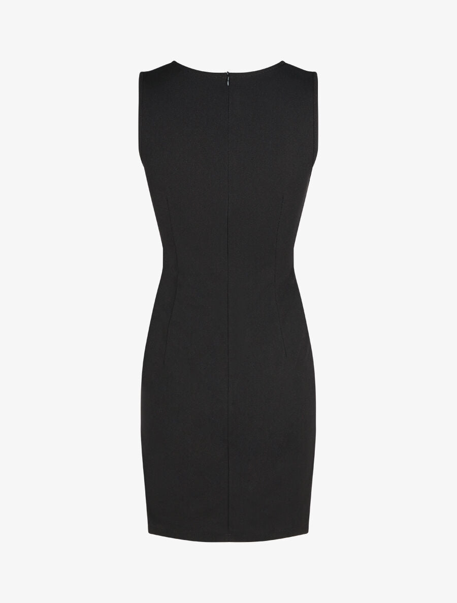 Robe ajustée sans manches à noeud - Noir - 2
