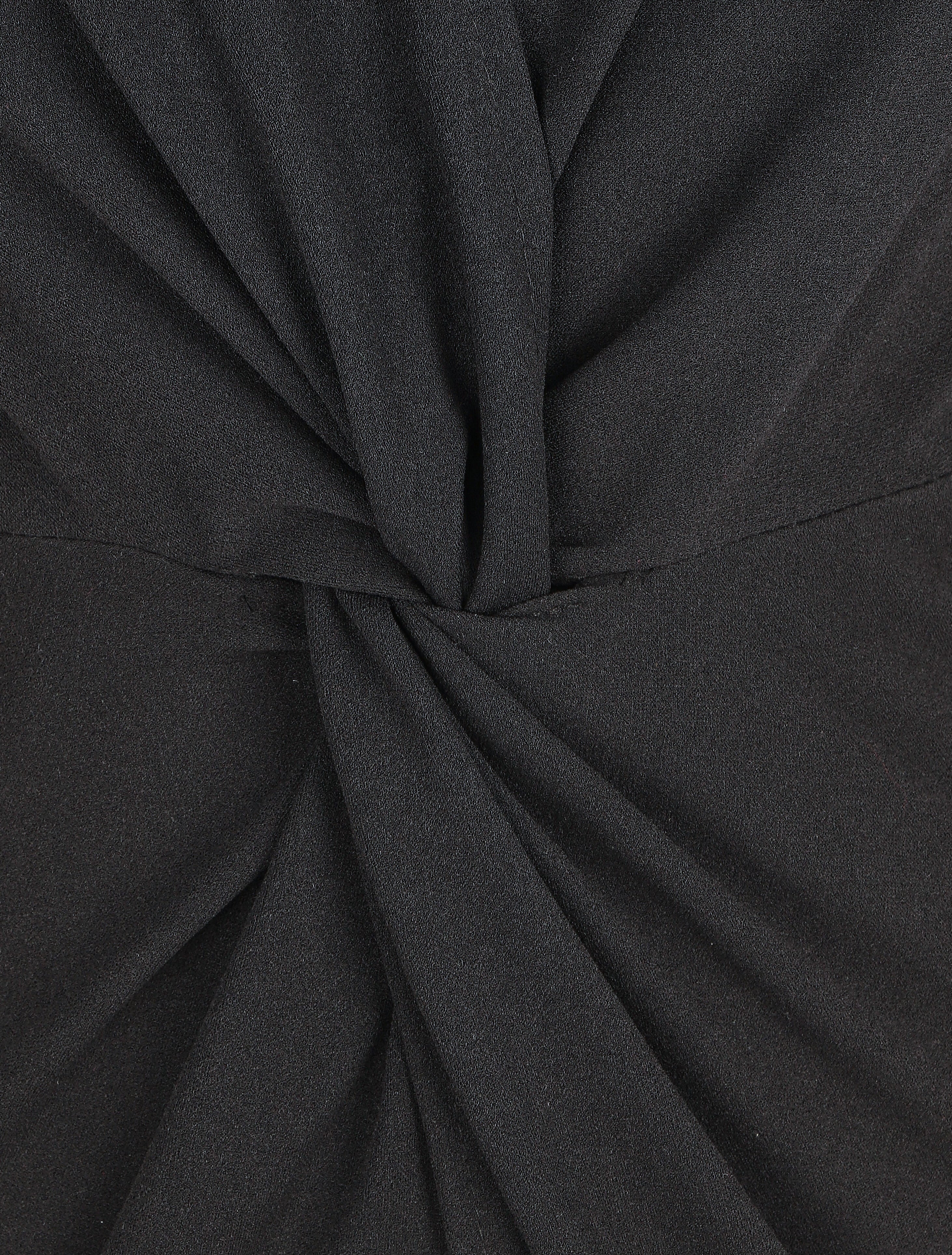 Robe ajustée sans manches à noeud - Noir - 3