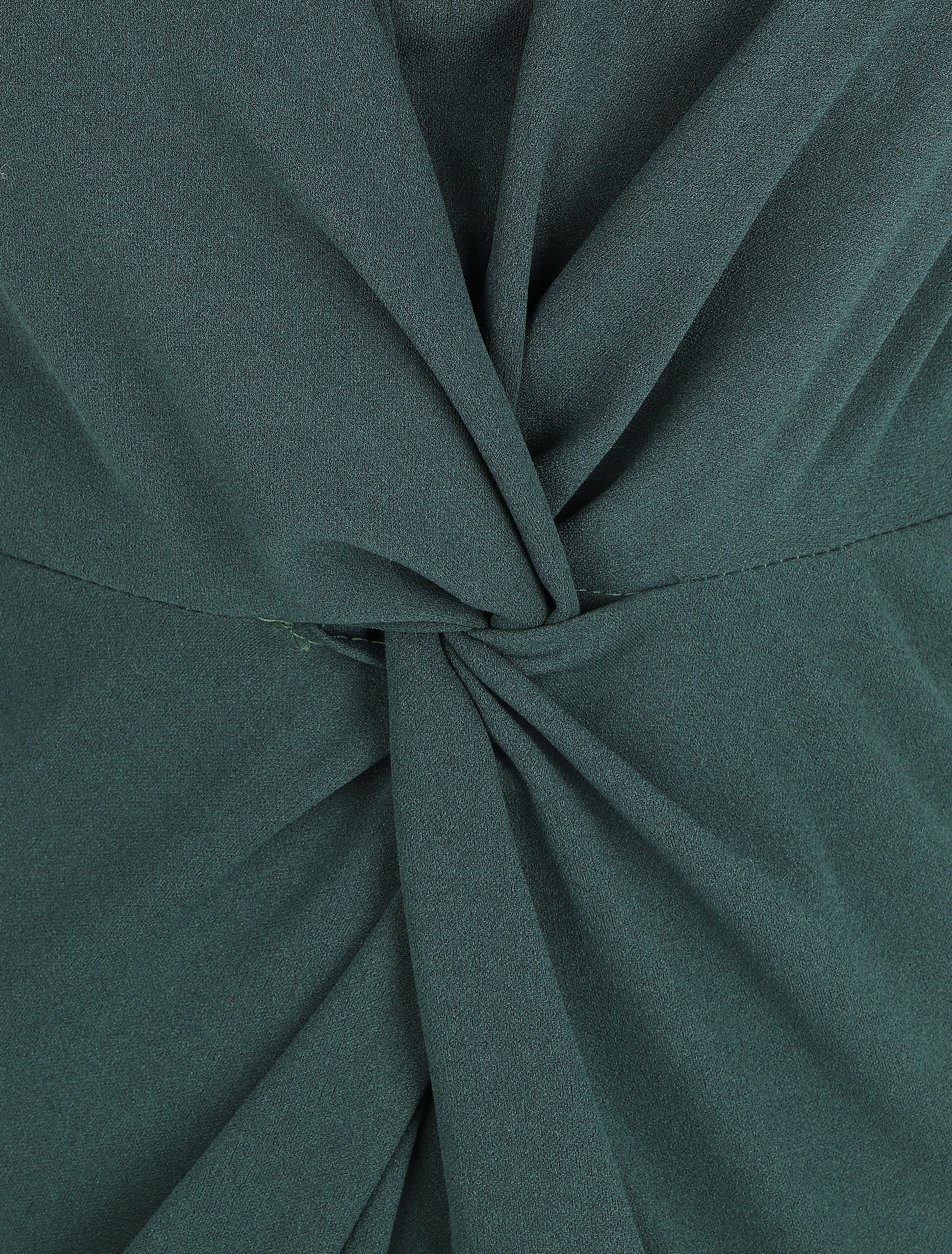 Robe ajustée sans manches à noeud - Vert foncé - 3