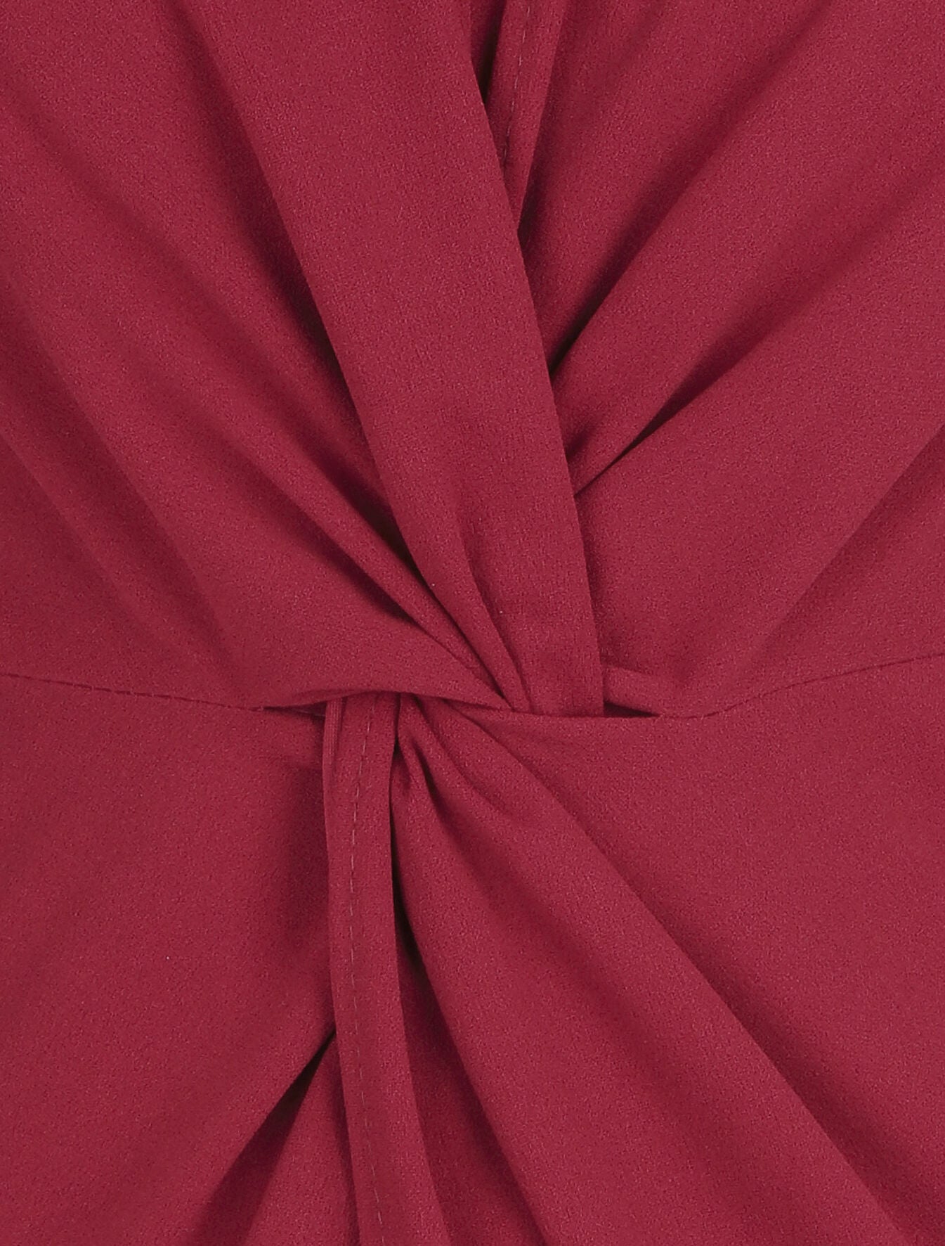 Robe ajustée sans manches à noeud - Bordeaux - 3