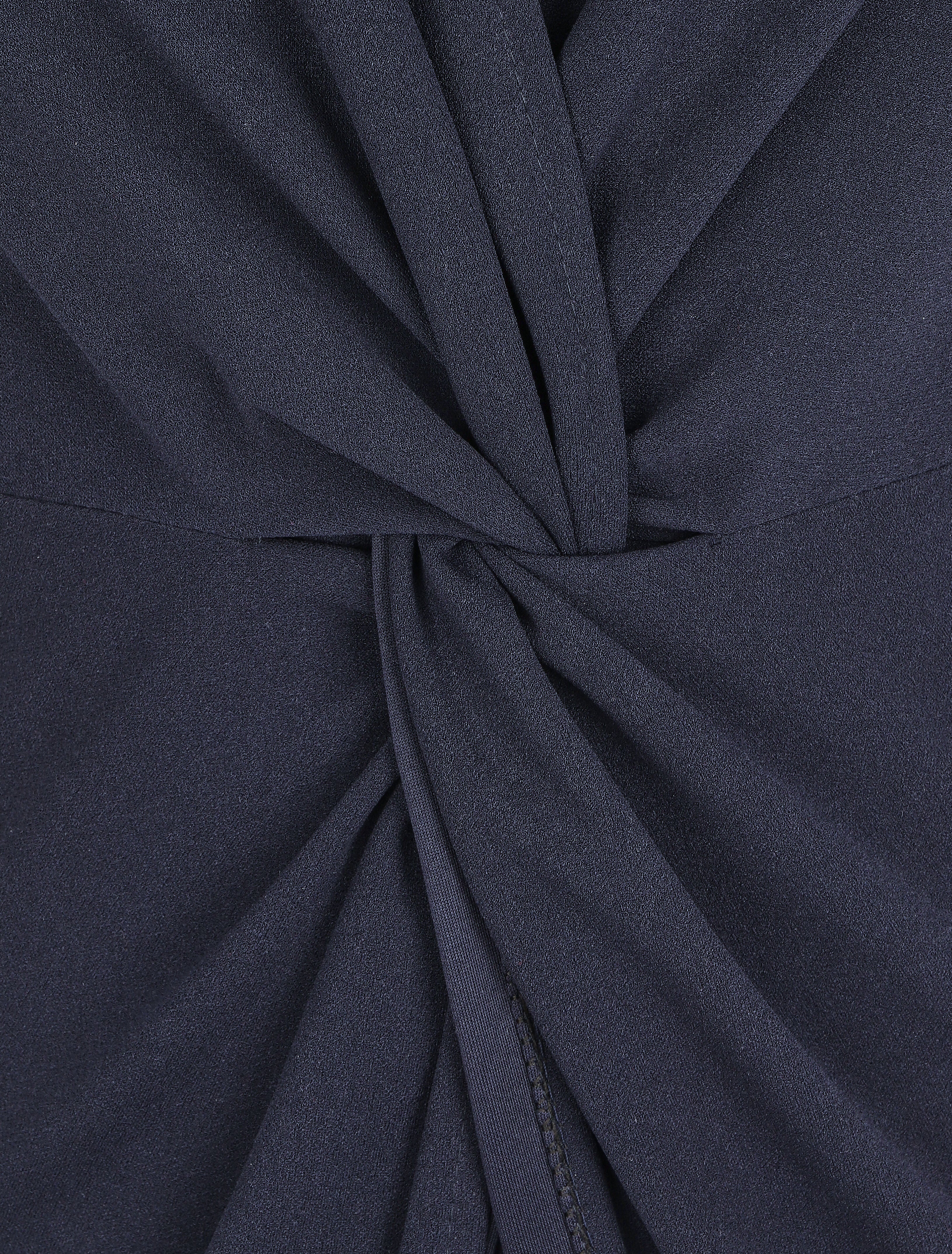 Robe ajustée sans manches à noeud - Marine - 3